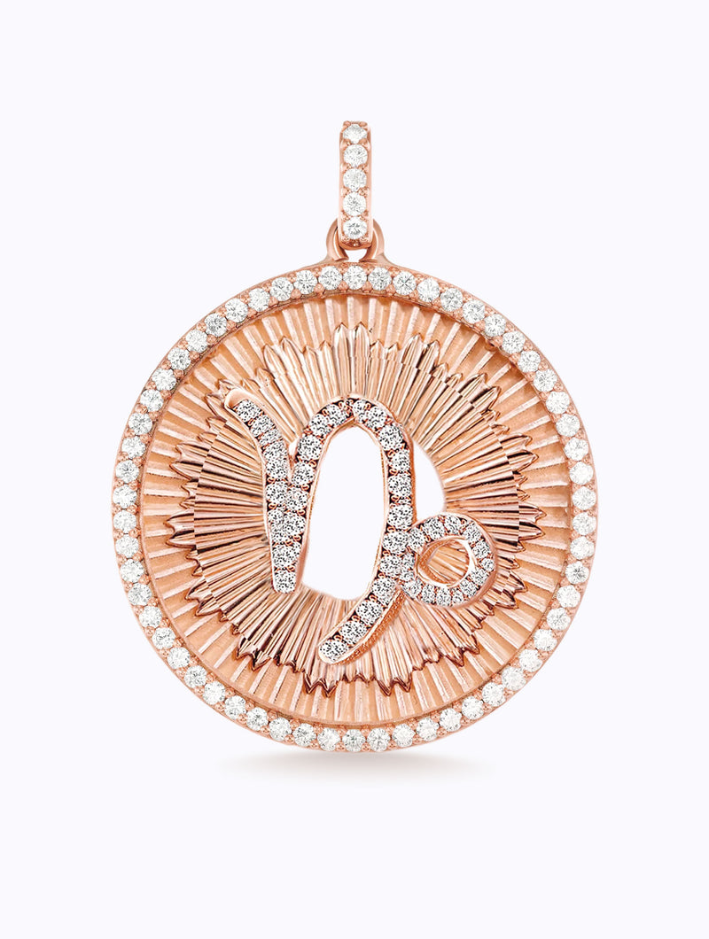 Aurora All Diamond Zodiac Medallion