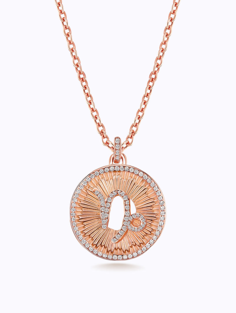 Aurora All Diamond Zodiac Medallion