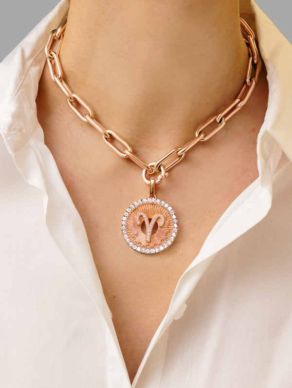 Aurora All Diamond Zodiac Medallion