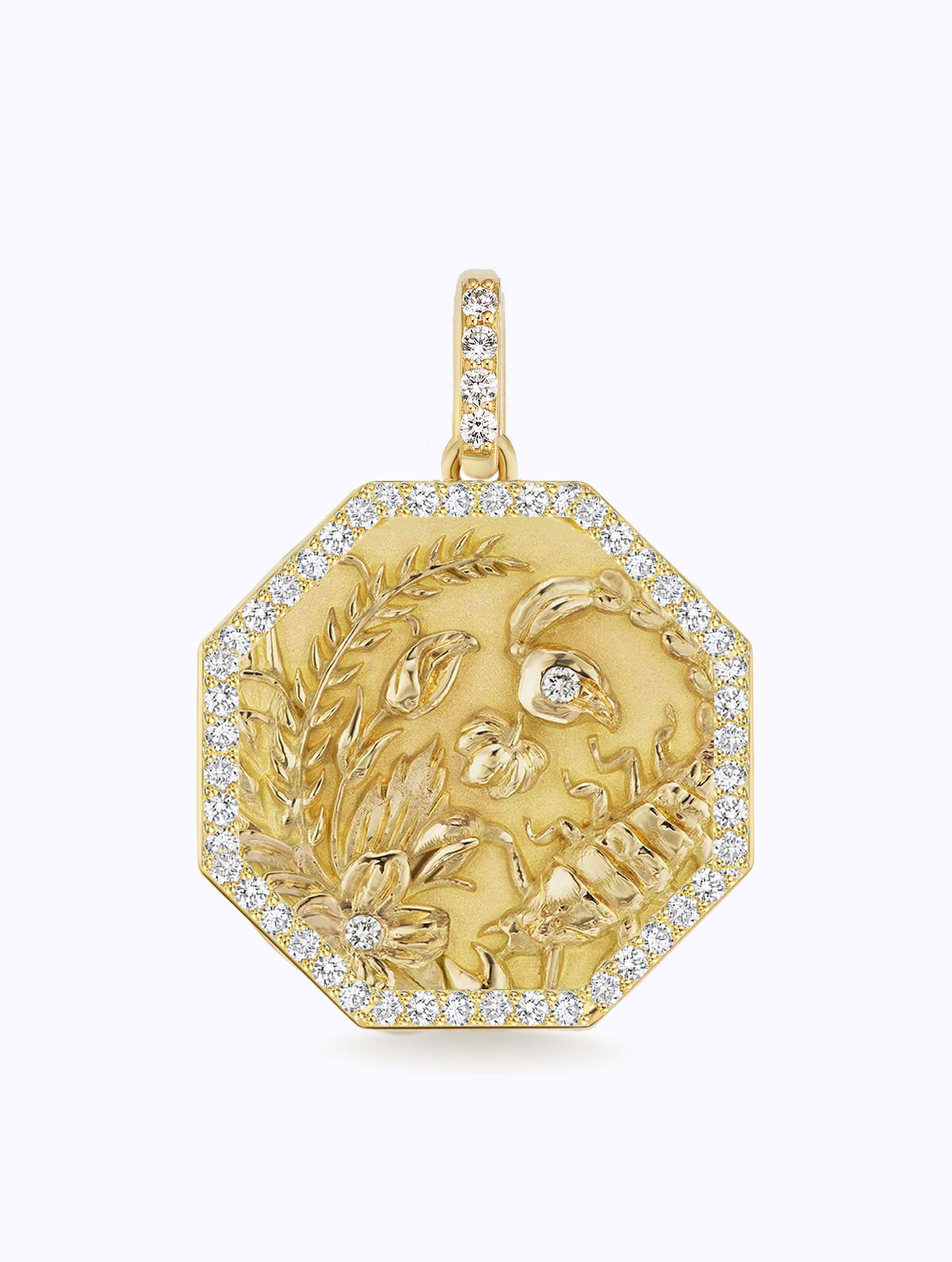 ALL DIAMOND TALISMAN ZODIAC MEDALLION