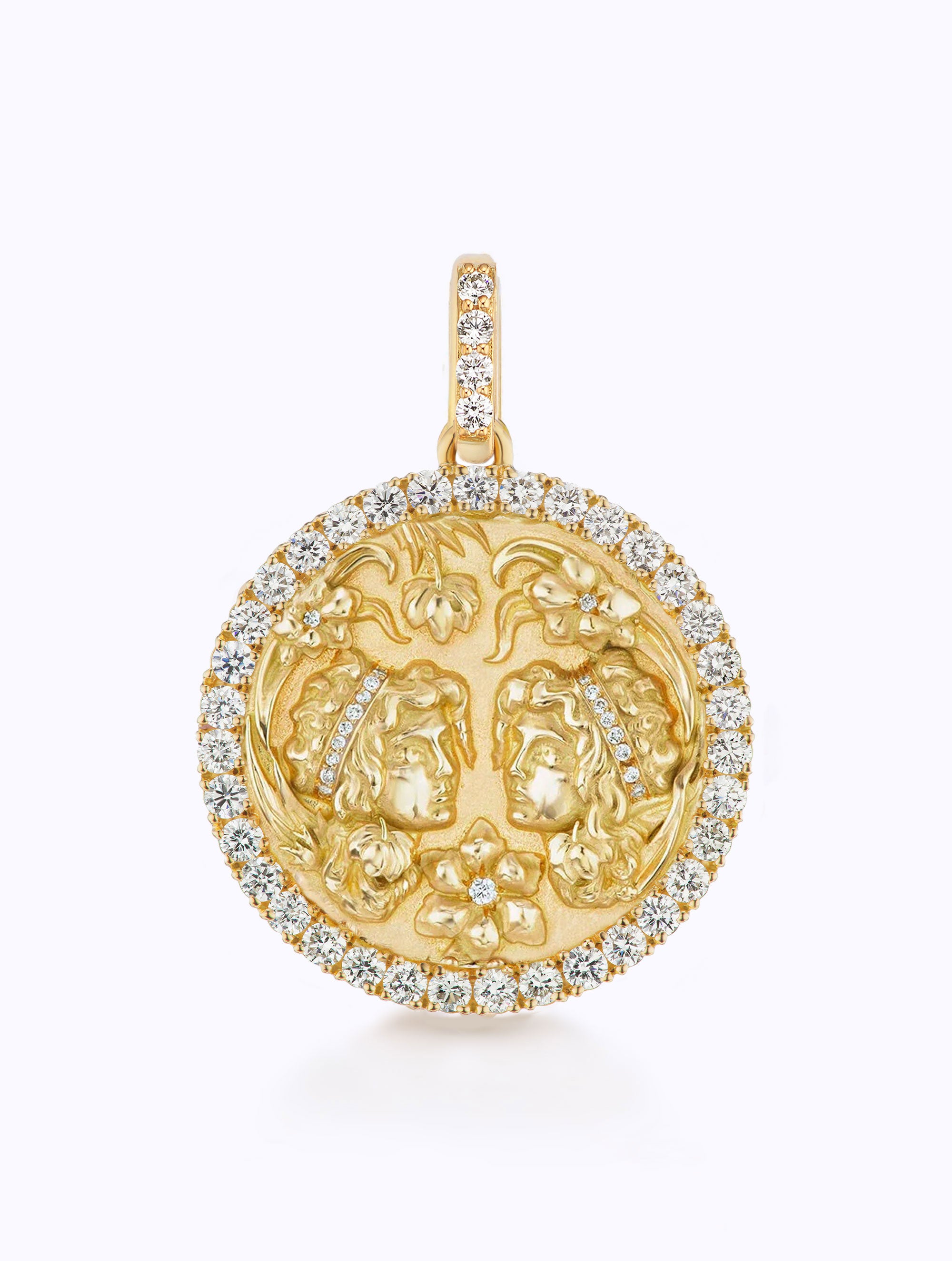 ALL DIAMOND ZODIAC MEDALLION