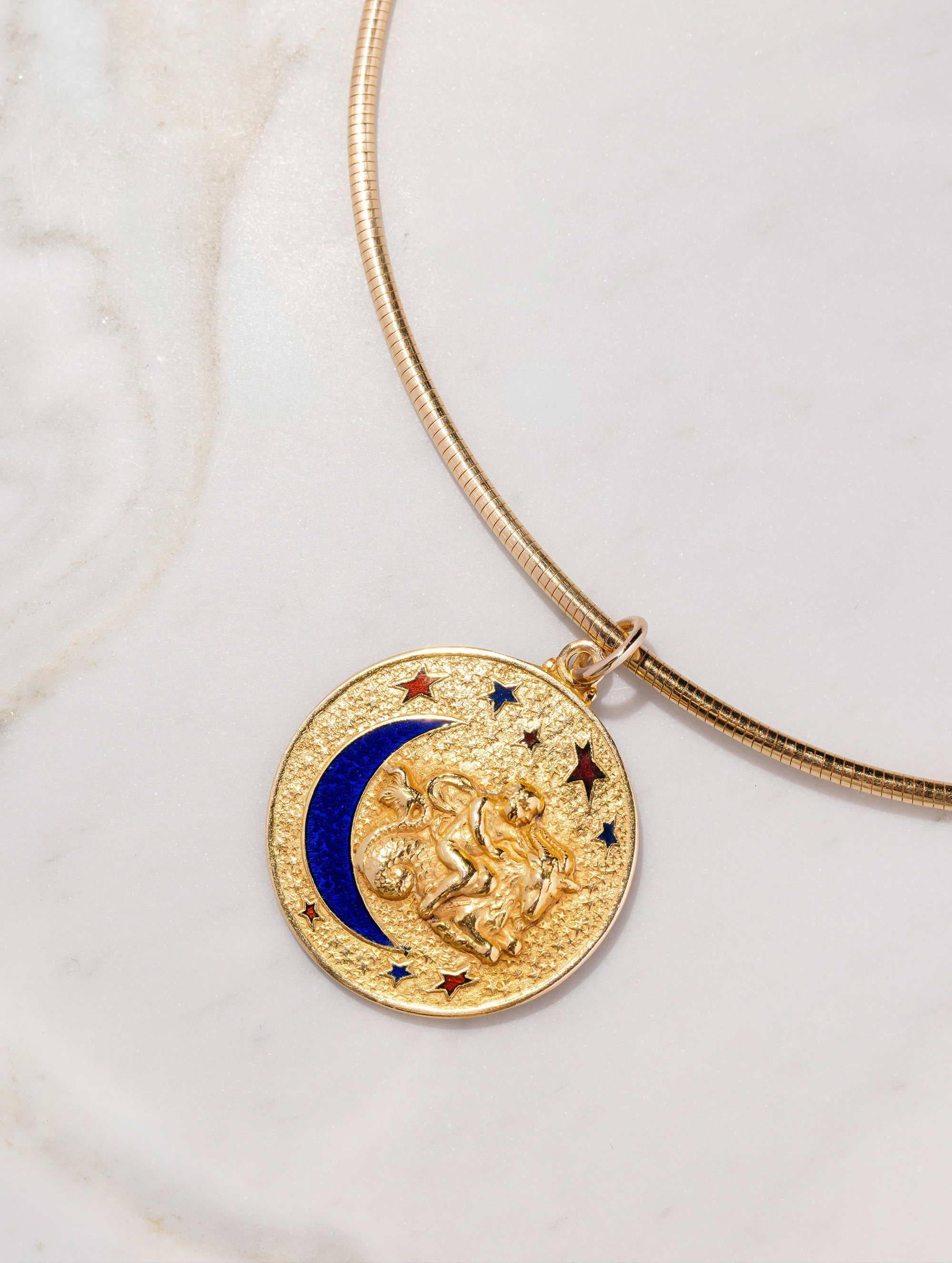 Capricorn Zodiac Medallion, Circa 1970s