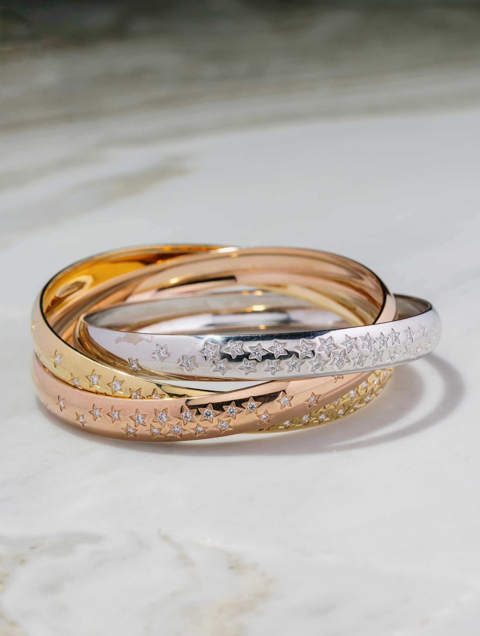 Cartier Limited Edition Diamond Star Trinity Bangle