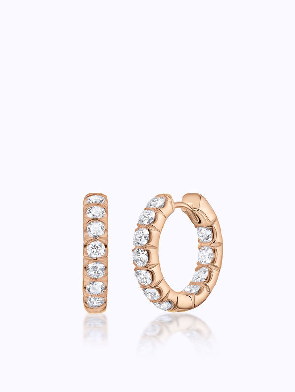 CLASSIC AURA DIAMOND HUGGIE HOOP EARRINGS