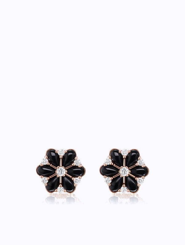 CONFETTI CLUSTER ONYX & DIAMOND EARRINGS