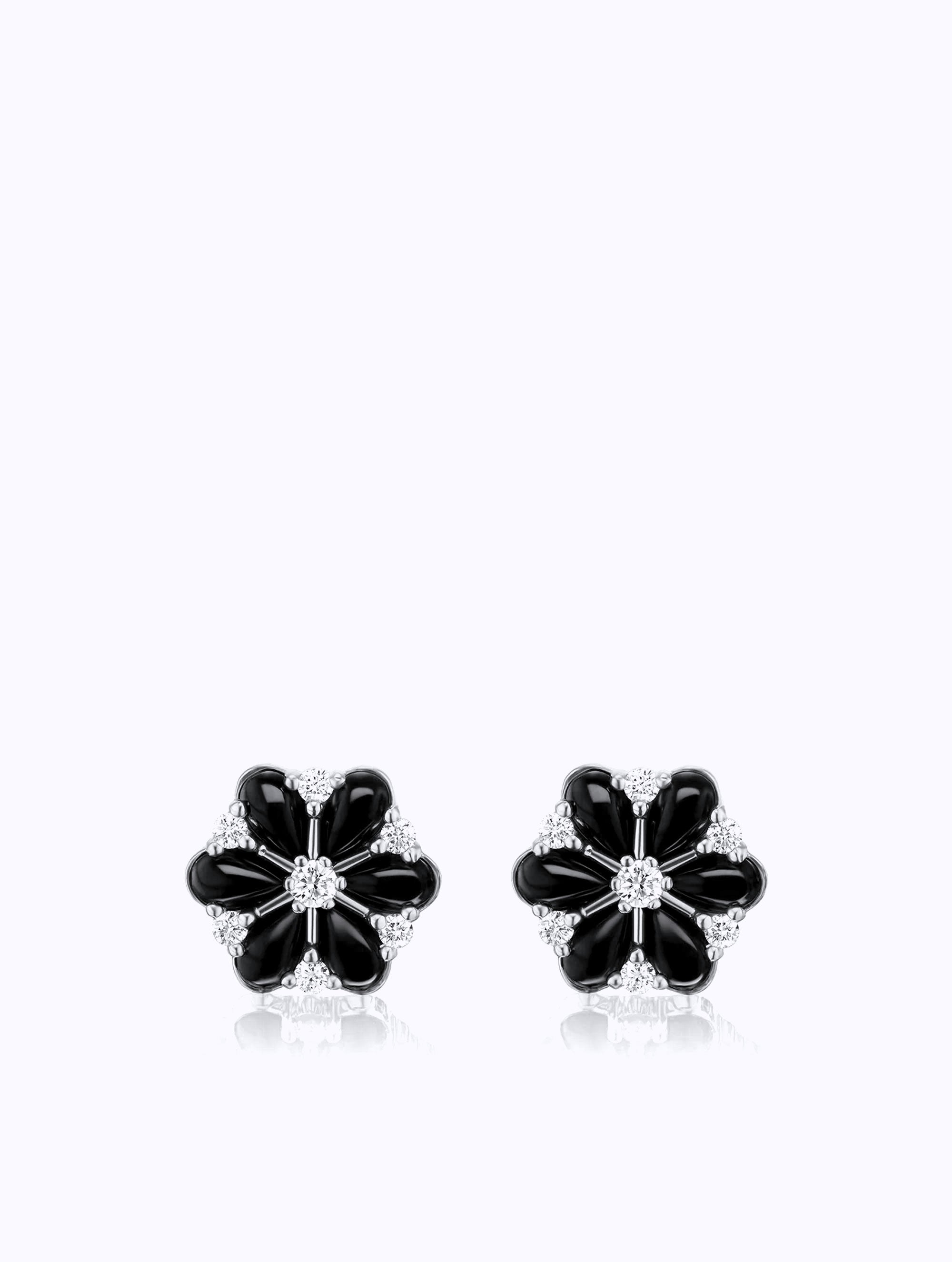 CONFETTI CLUSTER ONYX & DIAMOND EARRINGS