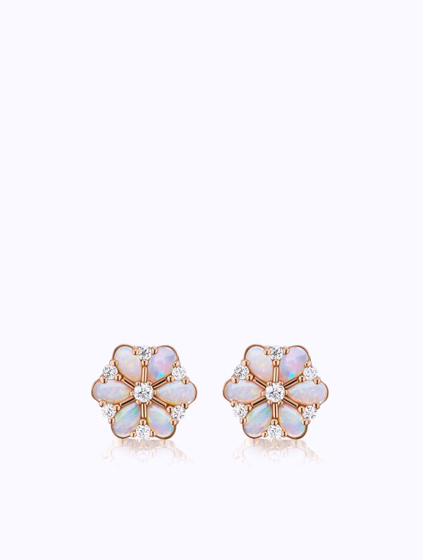 CONFETTI OPAL & DIAMOND CLUSTER EARRINGS