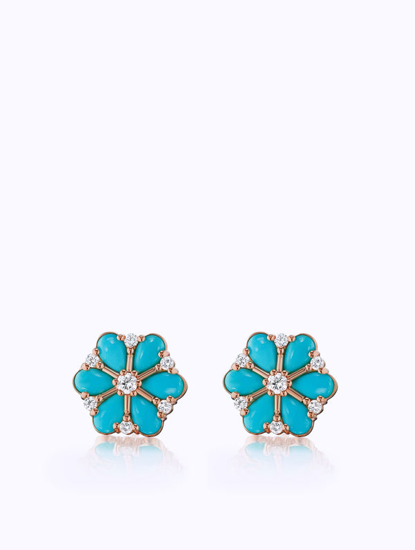 CONFETTI TURQUOISE & DIAMOND CLUSTER EARRINGS