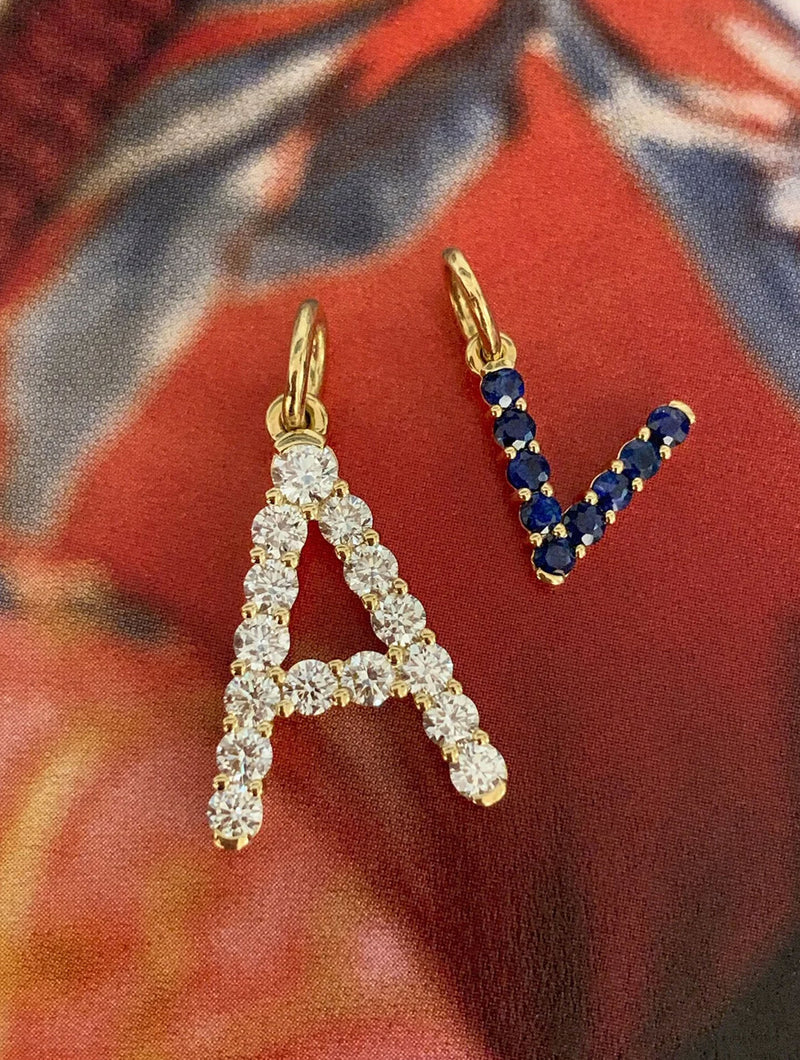 CONFETTI DIAMOND LETTER PENDANT