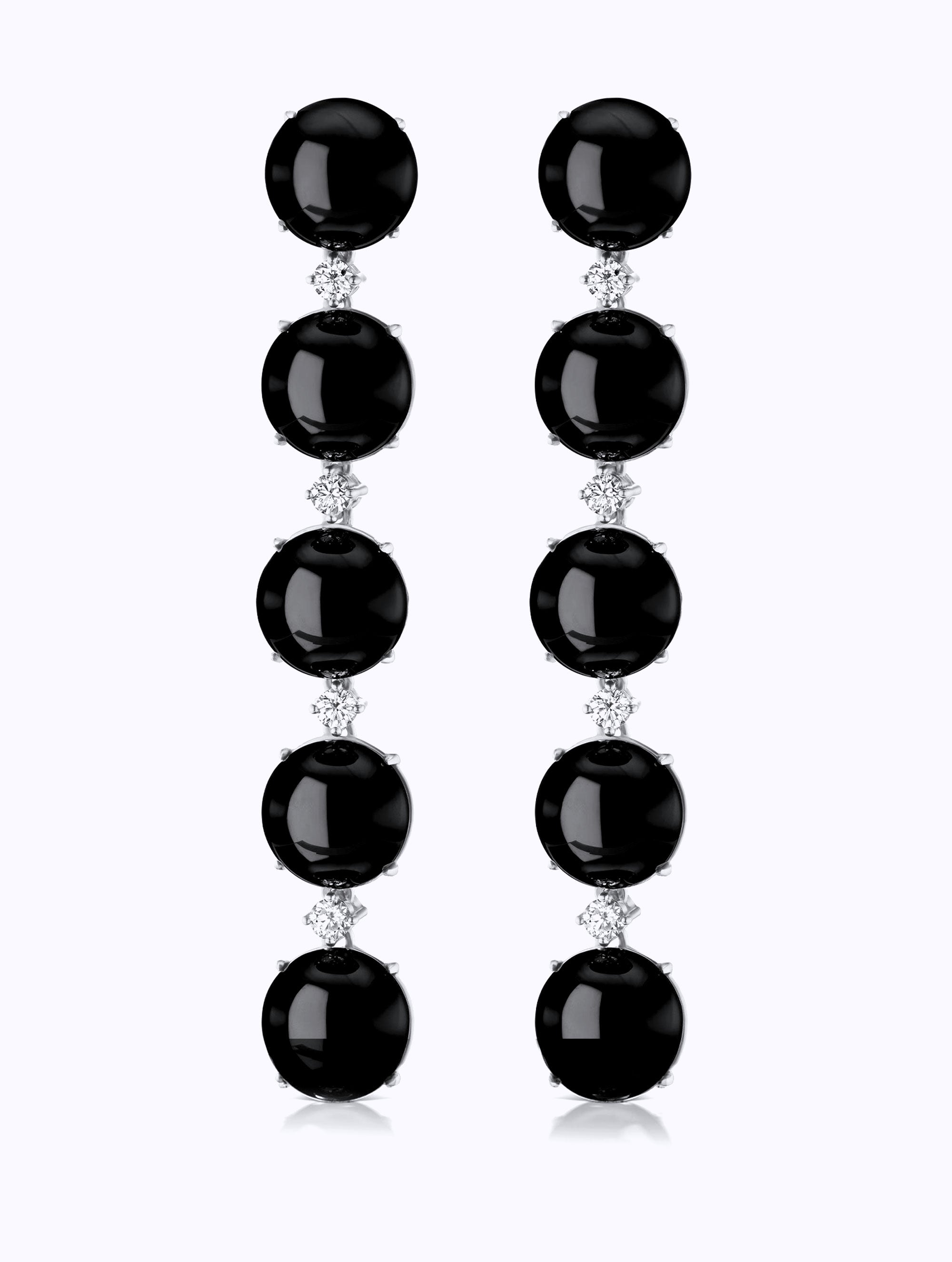 CONFETTI ONYX & DIAMOND DROP EARRINGS
