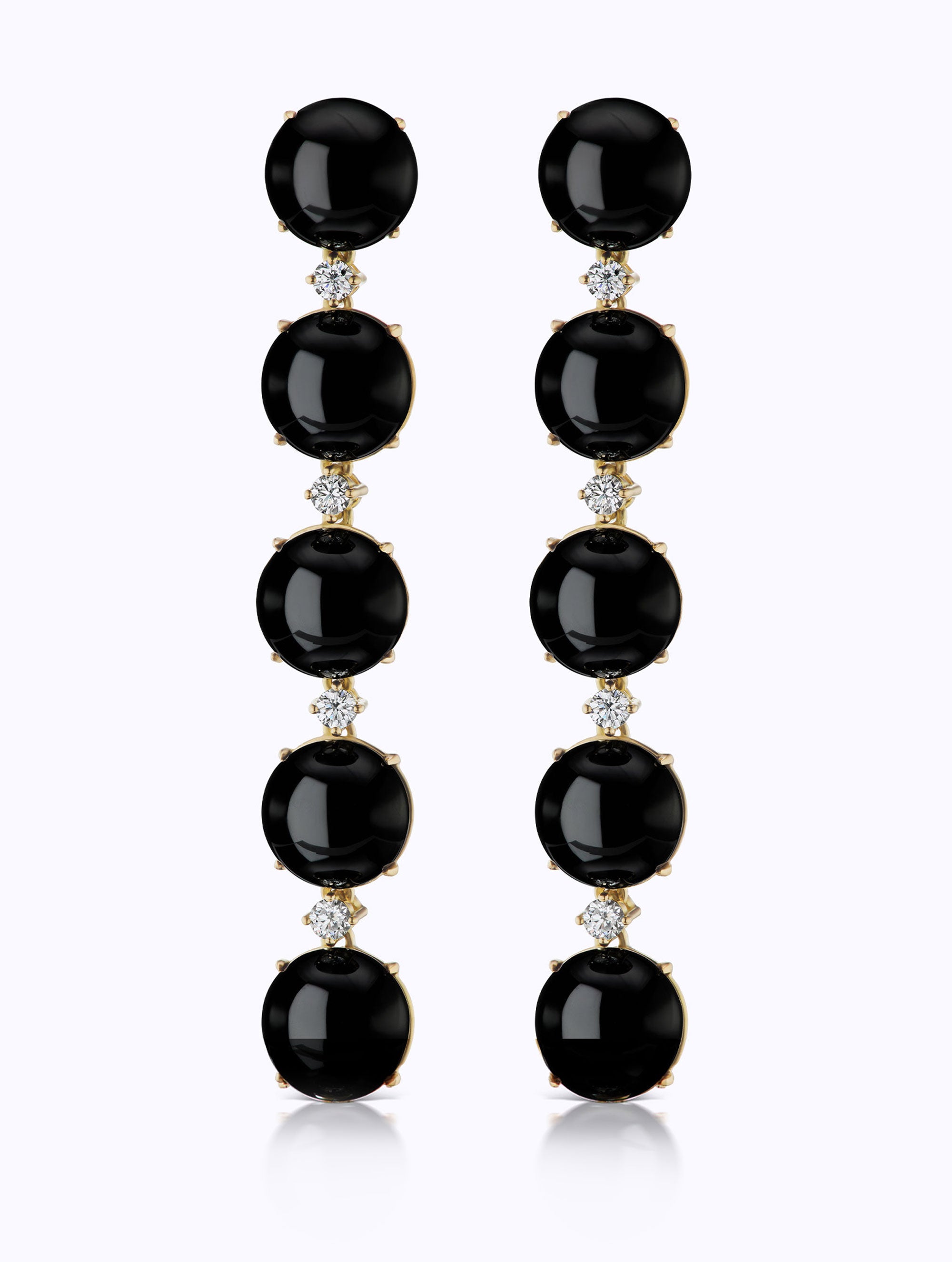 CONFETTI ONYX & DIAMOND DROP EARRINGS