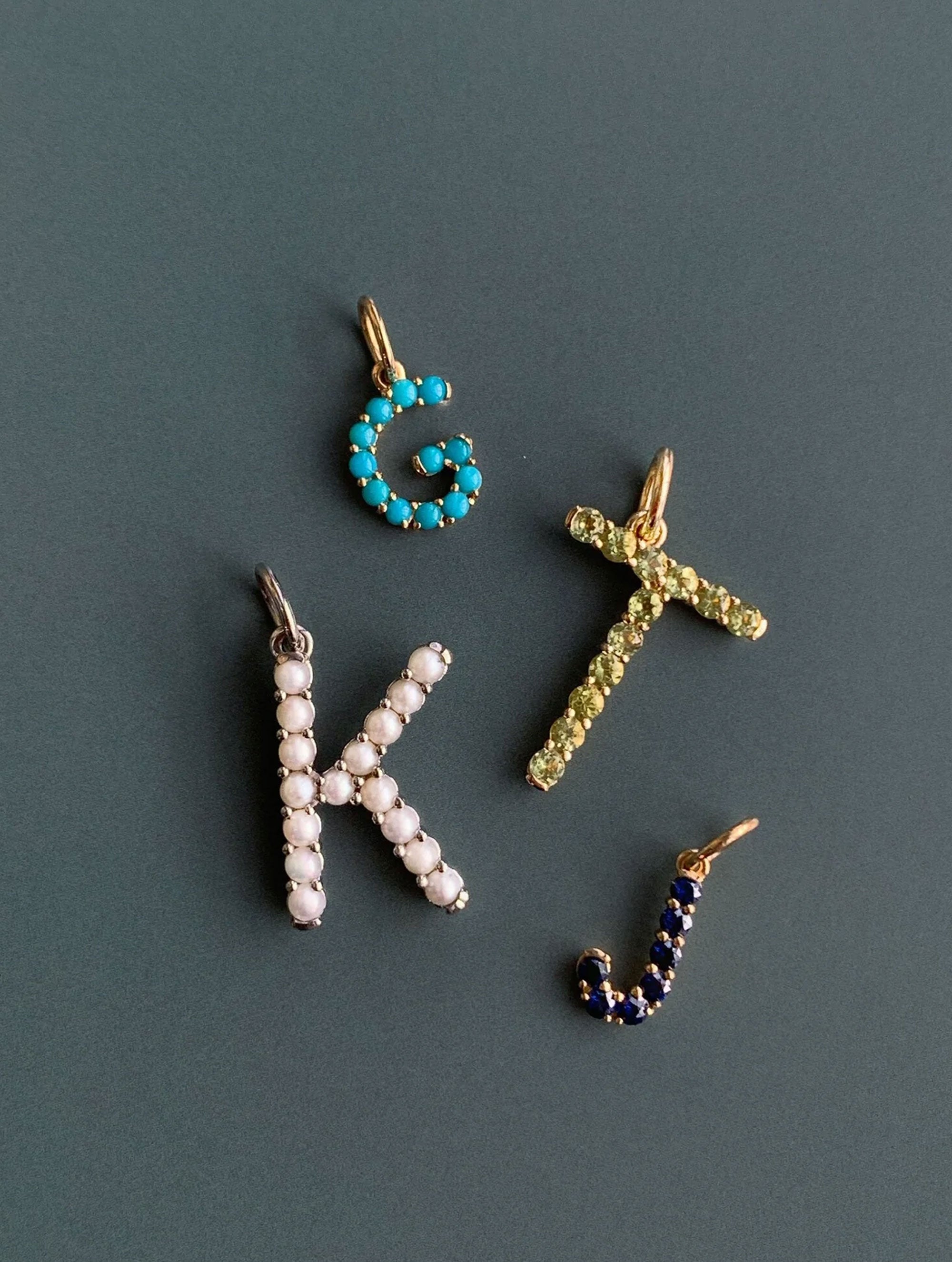 CONFETTI GEMSTONE LETTER PENDANT