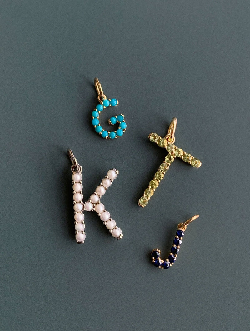 CONFETTI GEMSTONE LETTER PENDANT