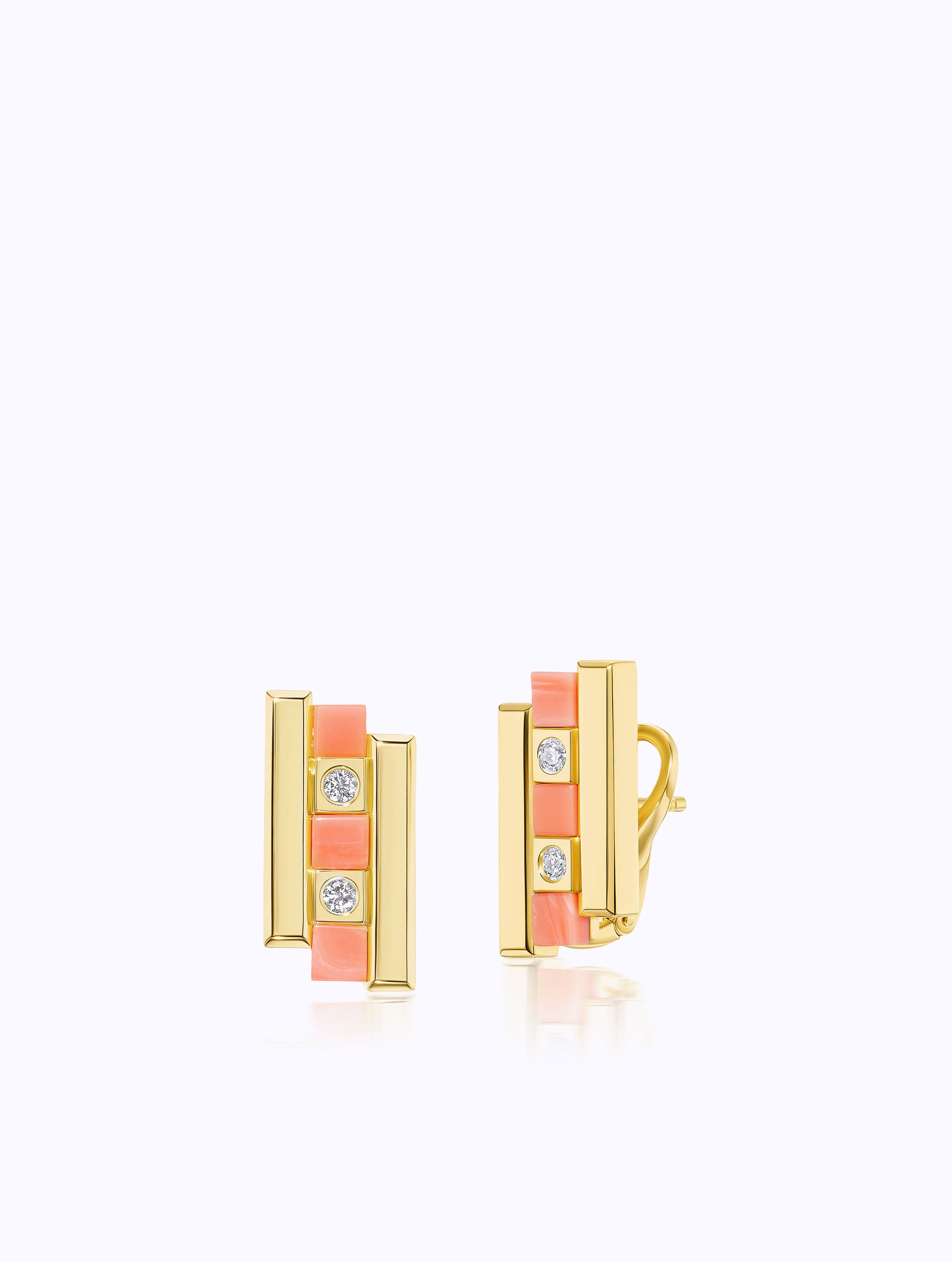Carousel Coral & Diamond Earrings