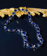 Cushion cut Sapphire & Diamond RiviÈre Necklace