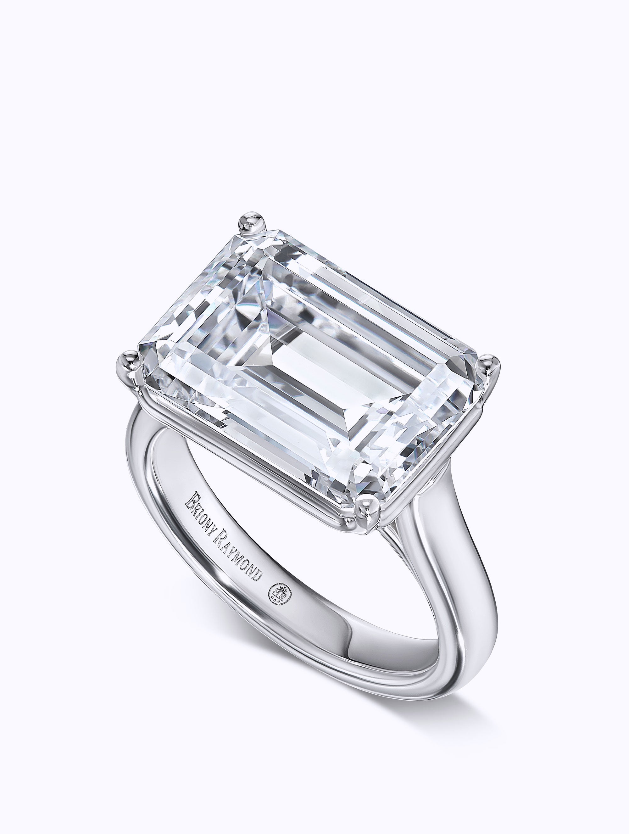 EMERALD CUT DIAMOND EAST WEST RING