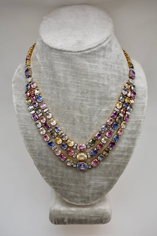 Vintage Bulgari Sapphire & Diamond Necklace