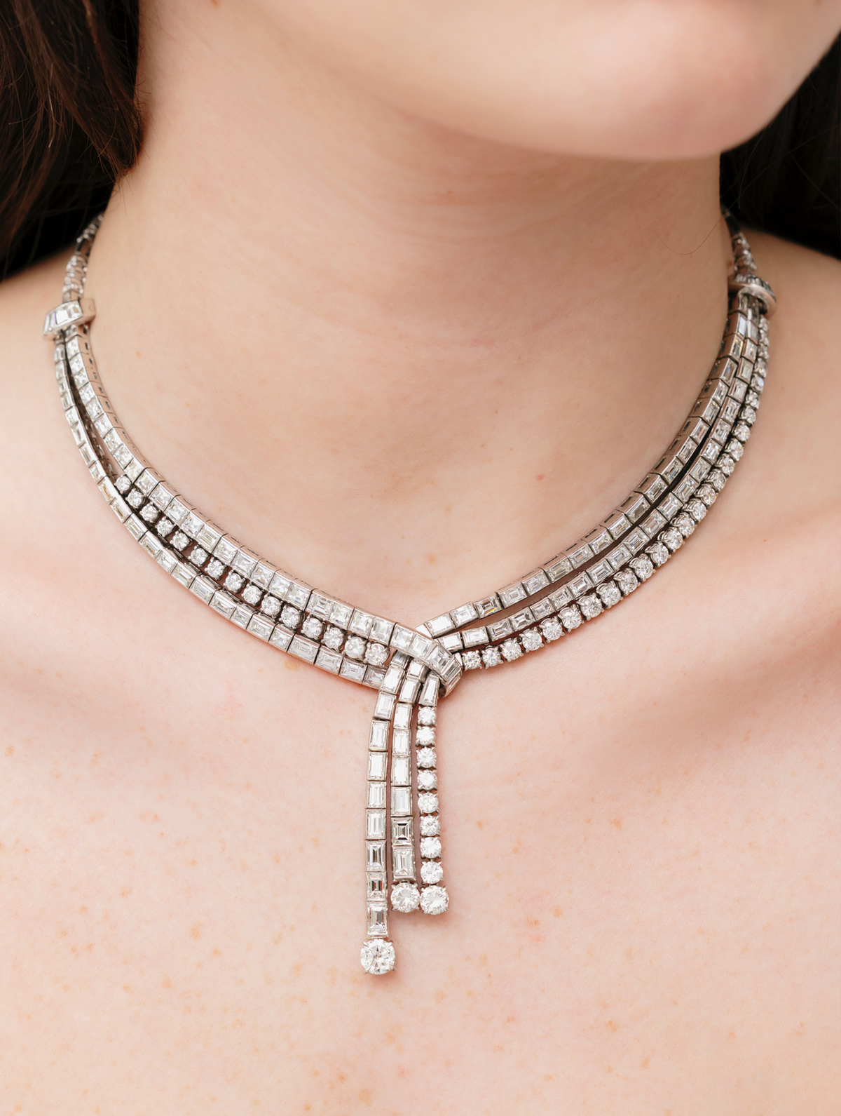 Important Diamond Tassel Necklace, 1950s-1960s