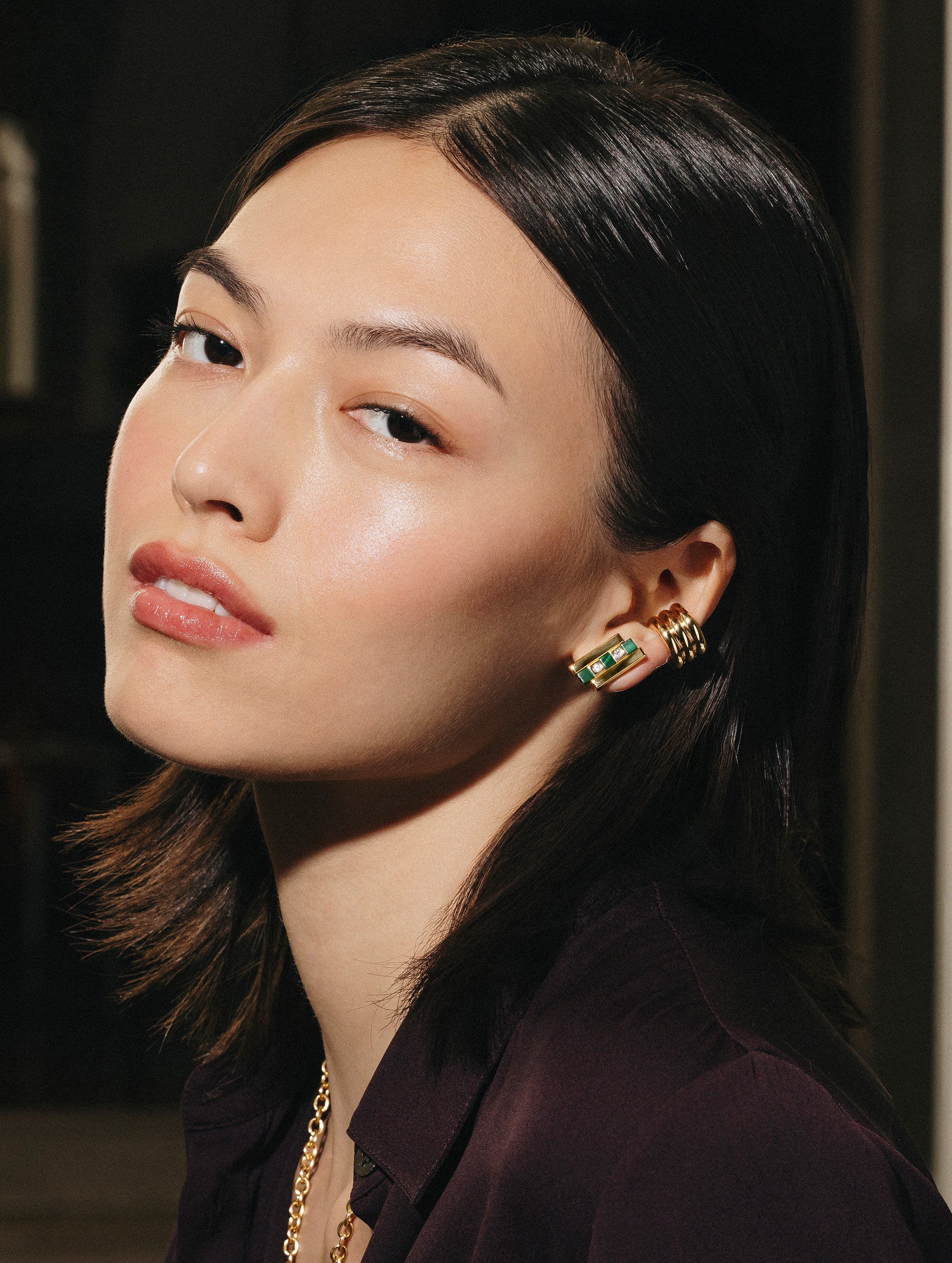 Carousel Malachite & Diamond Earrings
