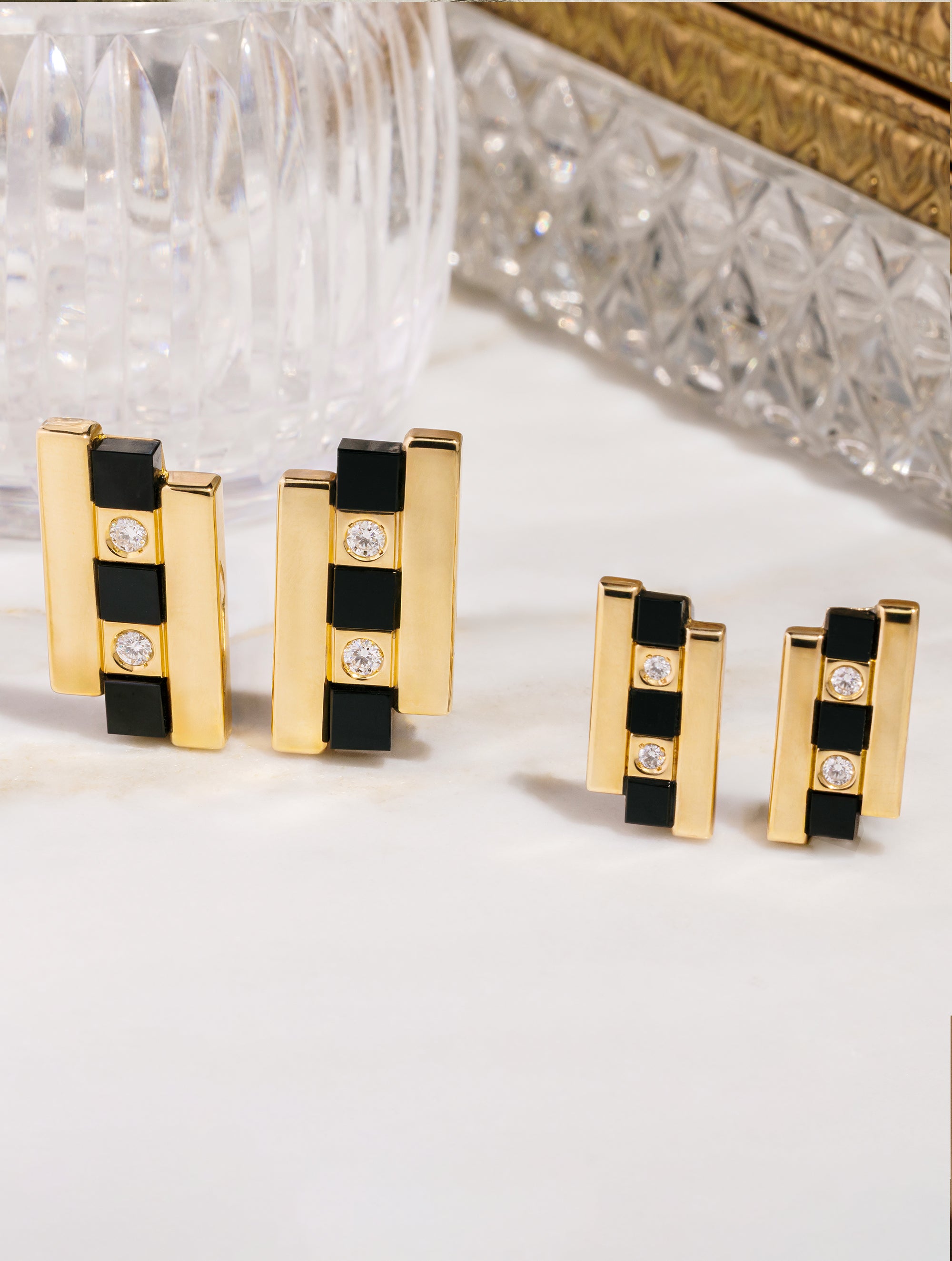 Jumbo Carousel Coral & Diamond Earrings