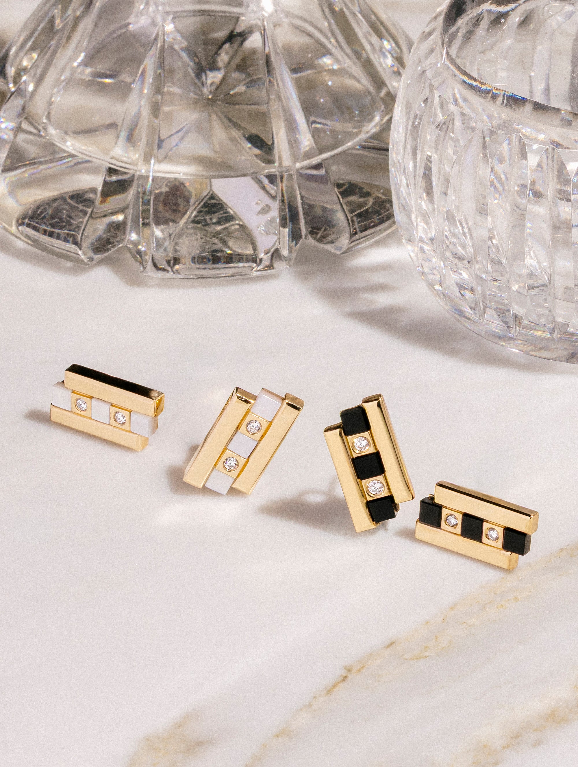 Carousel Mother of Pearl & Diamond Earrings