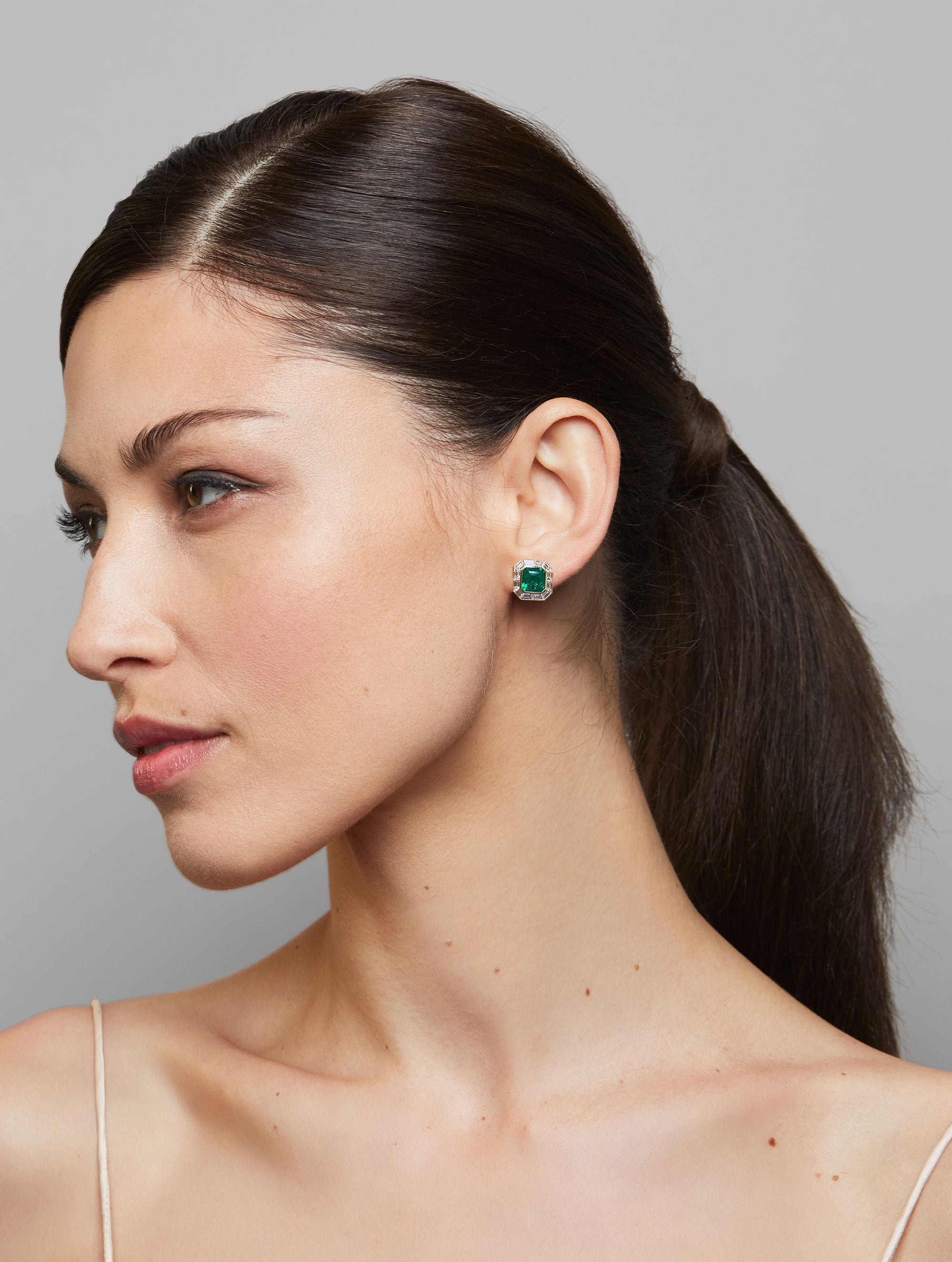 REGENT EMERALD & DIAMOND EARRINGS