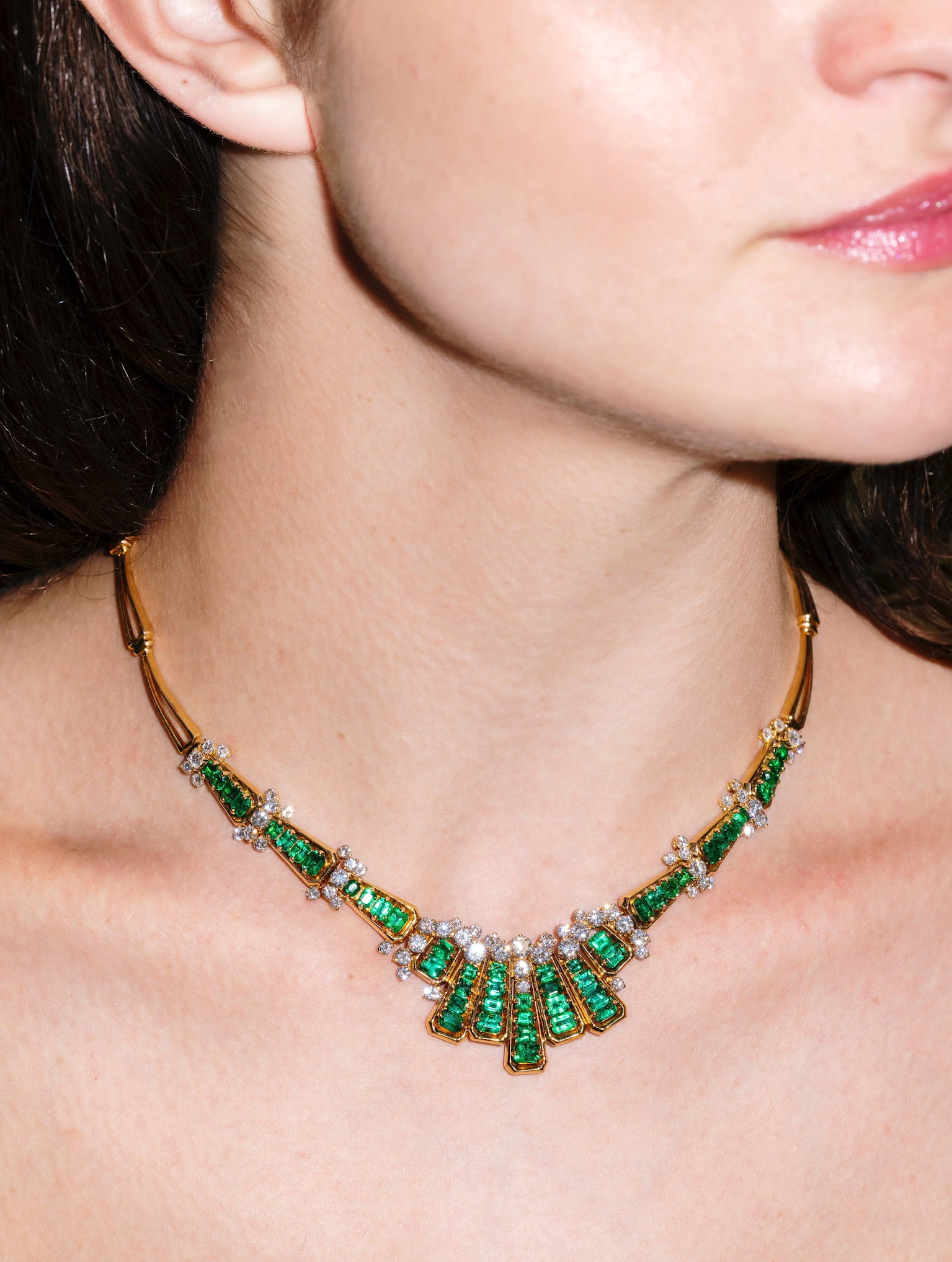 Vintage Emerald and Diamond Necklace
