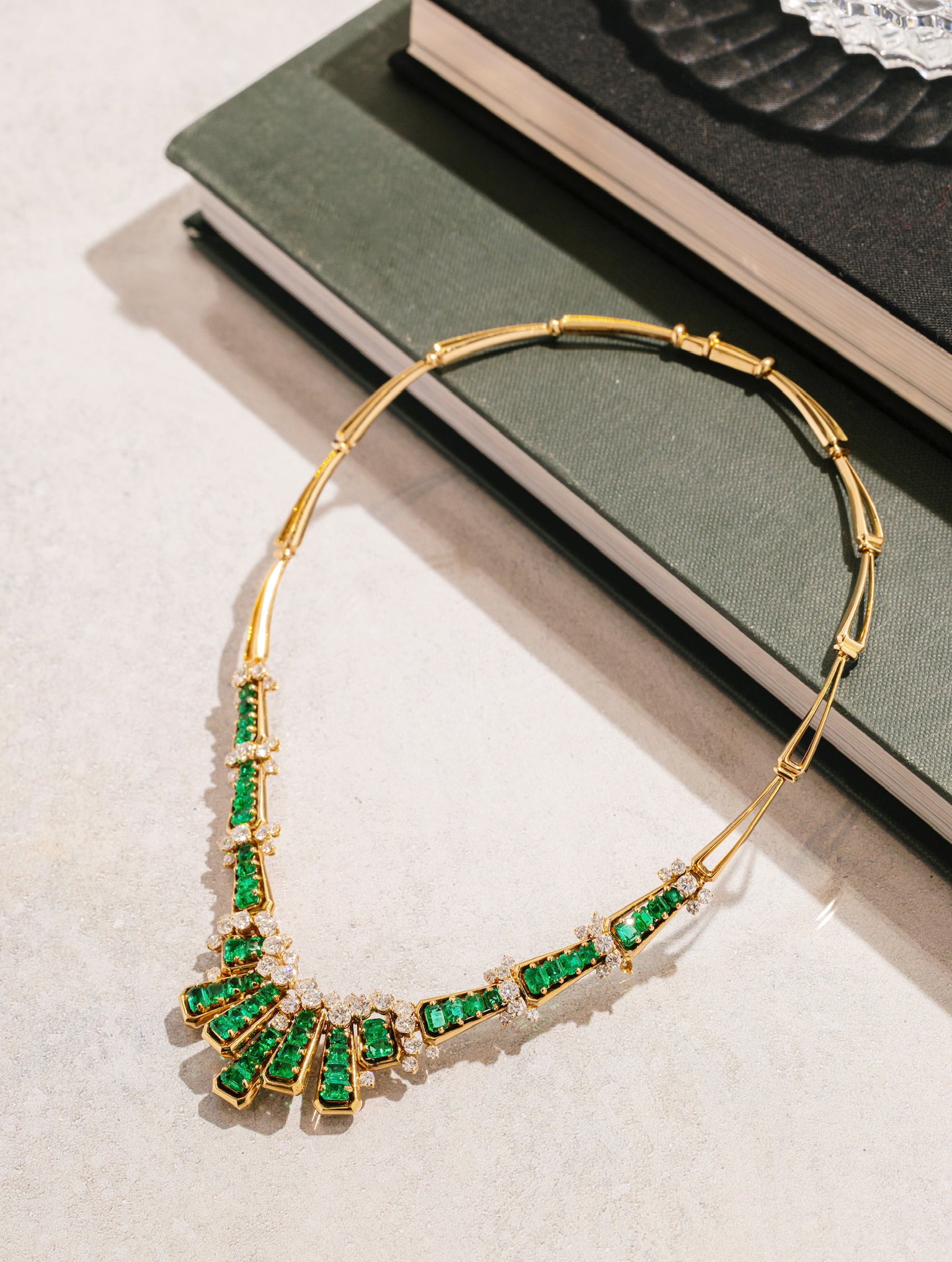 Vintage Emerald and Diamond Necklace