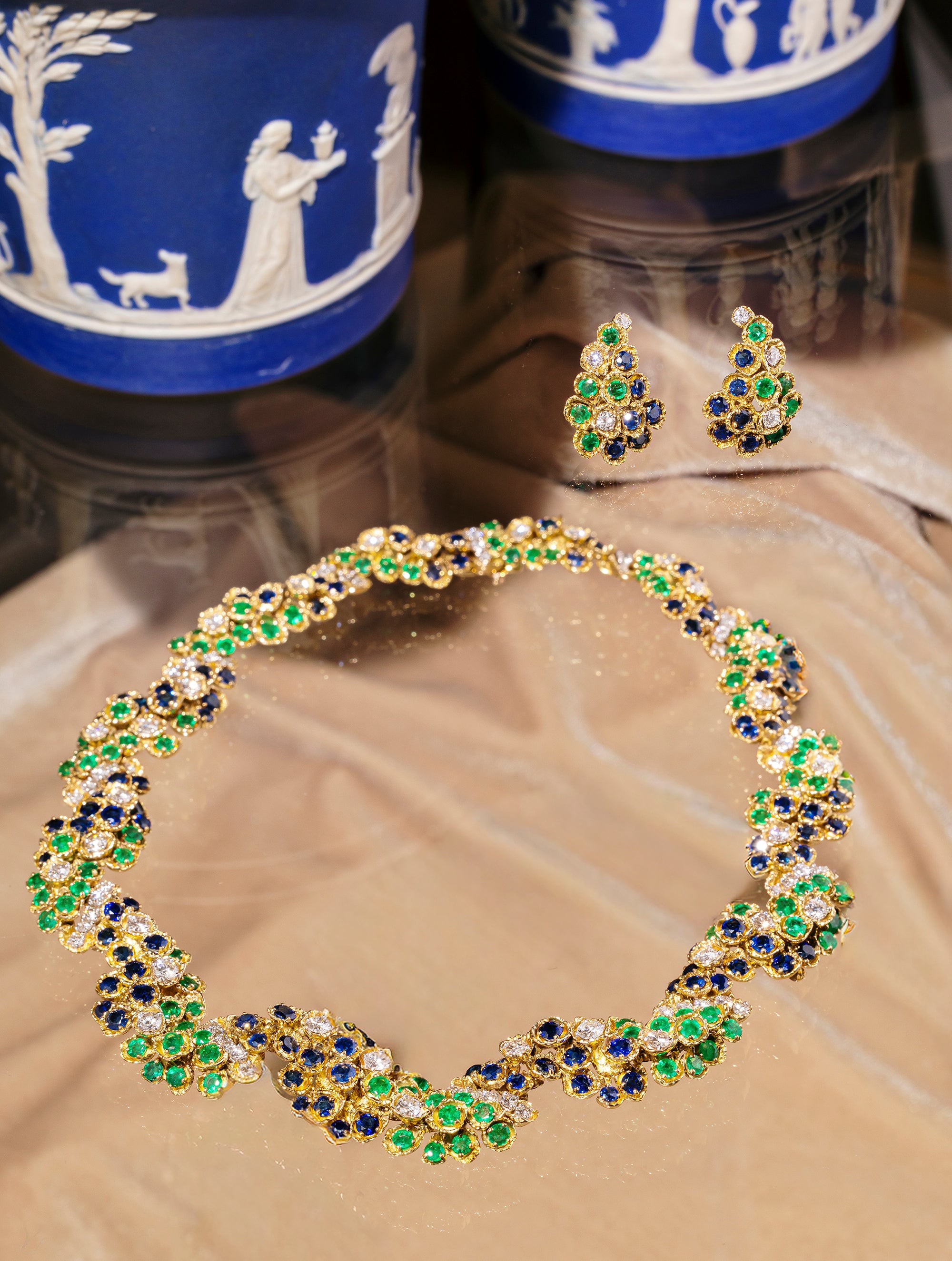 French Diamond, Sapphire, & Emerald Suite, Circa 1970s