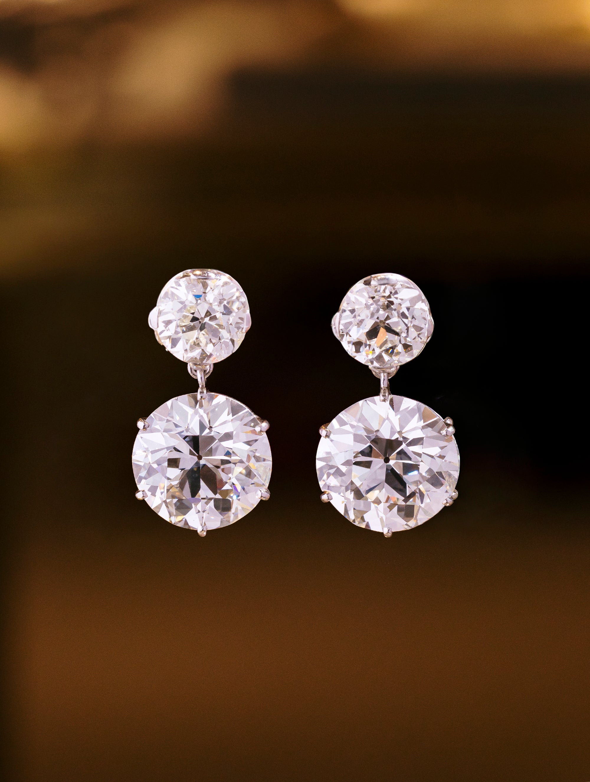 Art Deco Old European Cut Diamond Earrings