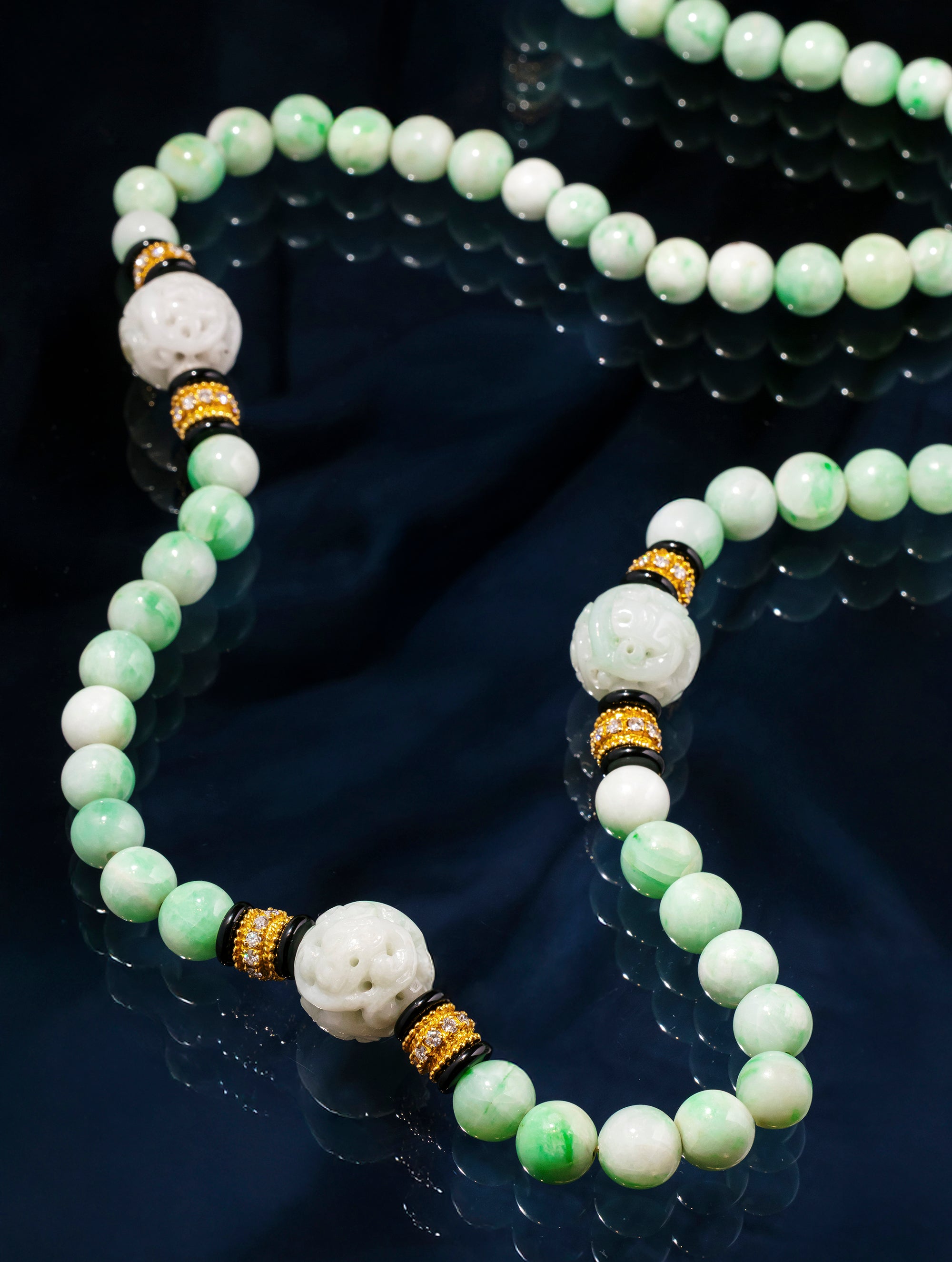 Jade, Diamond & Onyx Sautoir, Circa 1970s