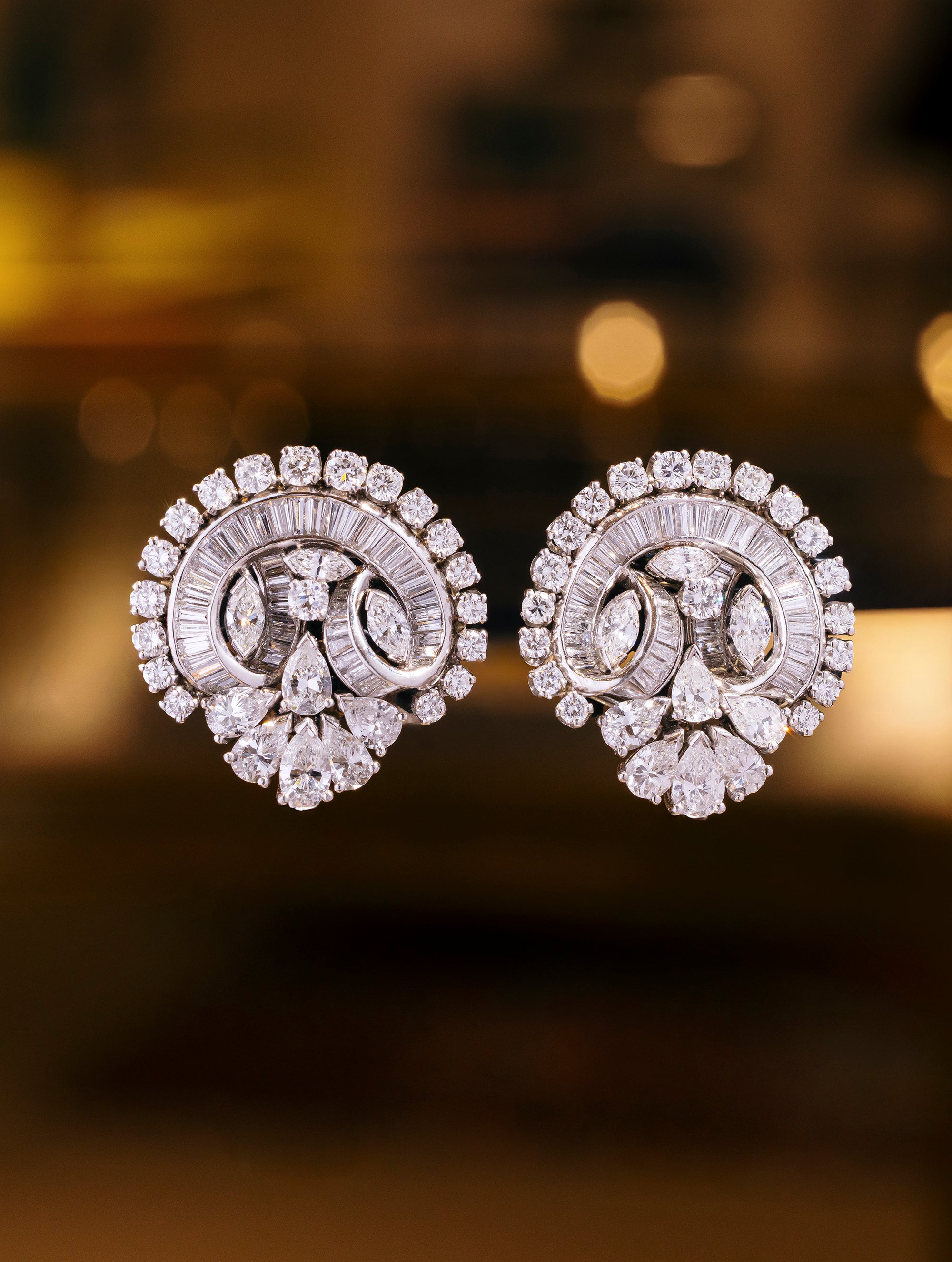 Diamond & Pearl Transformable Day/Night Earrings, Circa 1950s