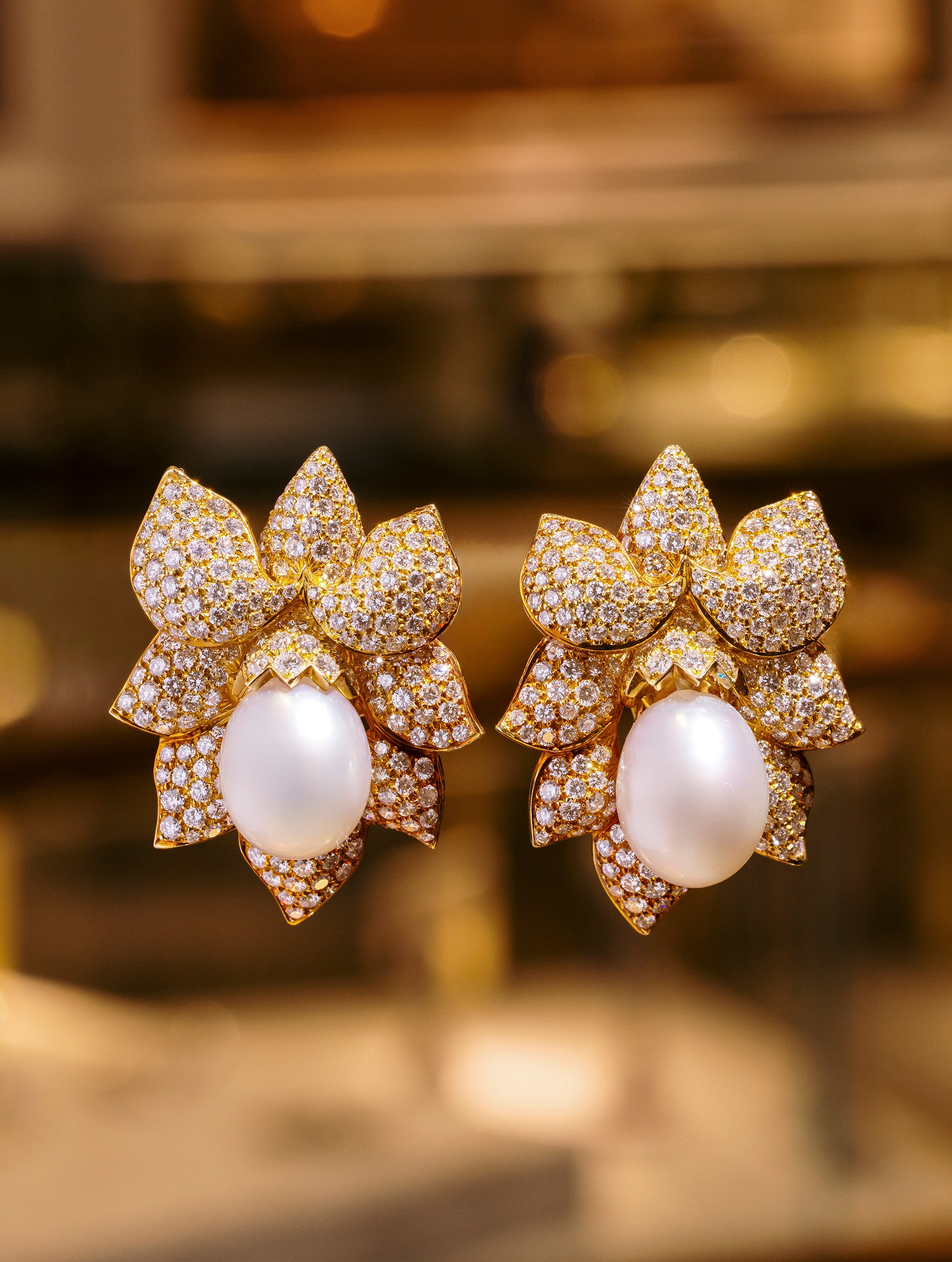 Vintage Van Cleef & Arpels Pearl & Diamond Earrings