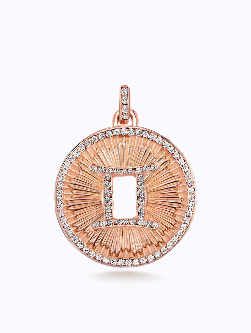 Aurora All Diamond Zodiac Medallion