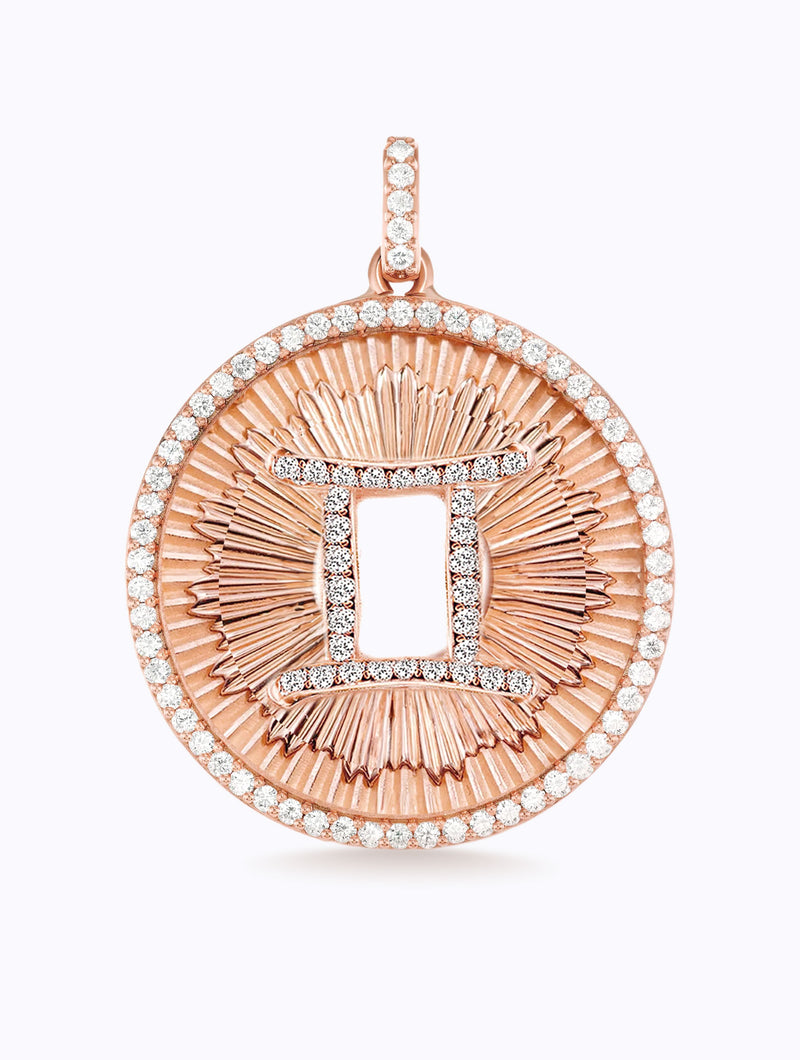 Aurora All Diamond Zodiac Medallion
