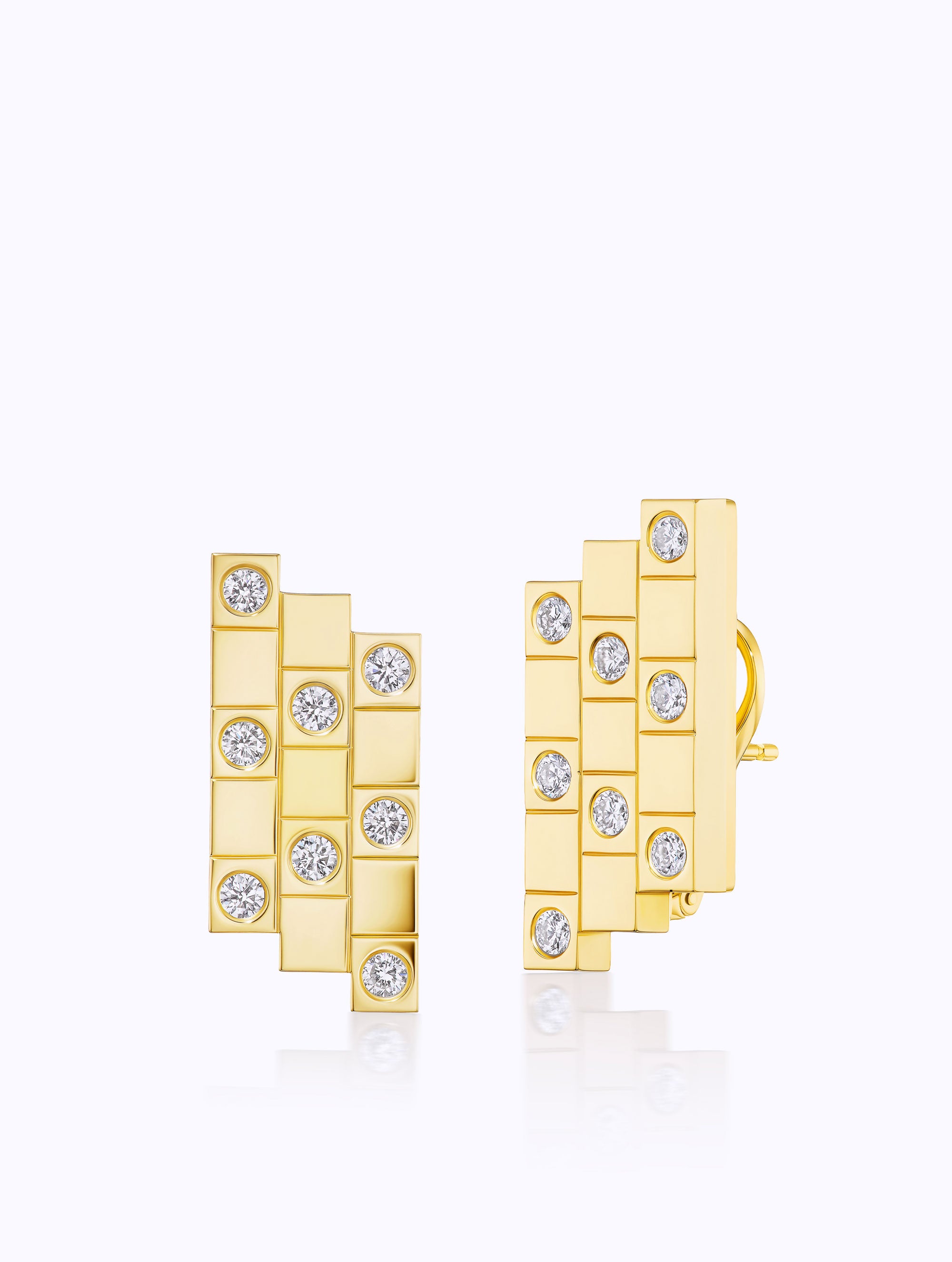 Carousel Gold & Diamond Earrings