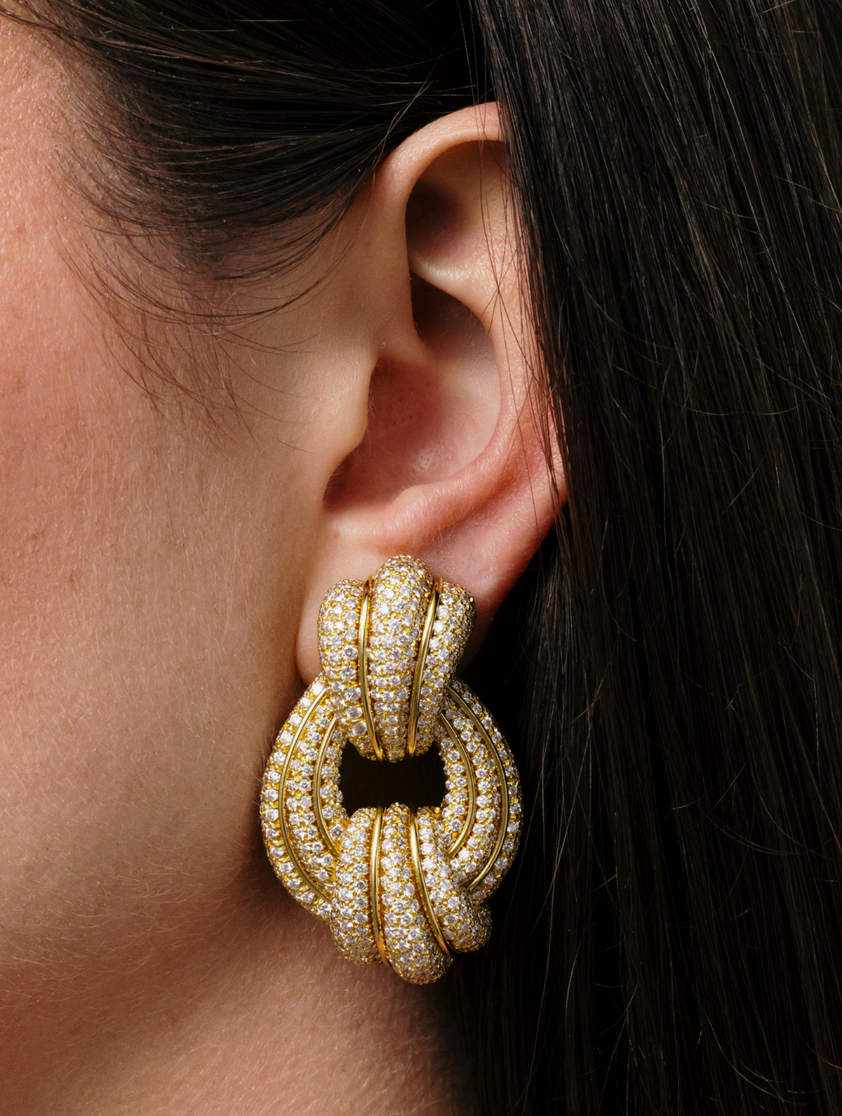 Henry Dunay Diamond Hoop Earrings