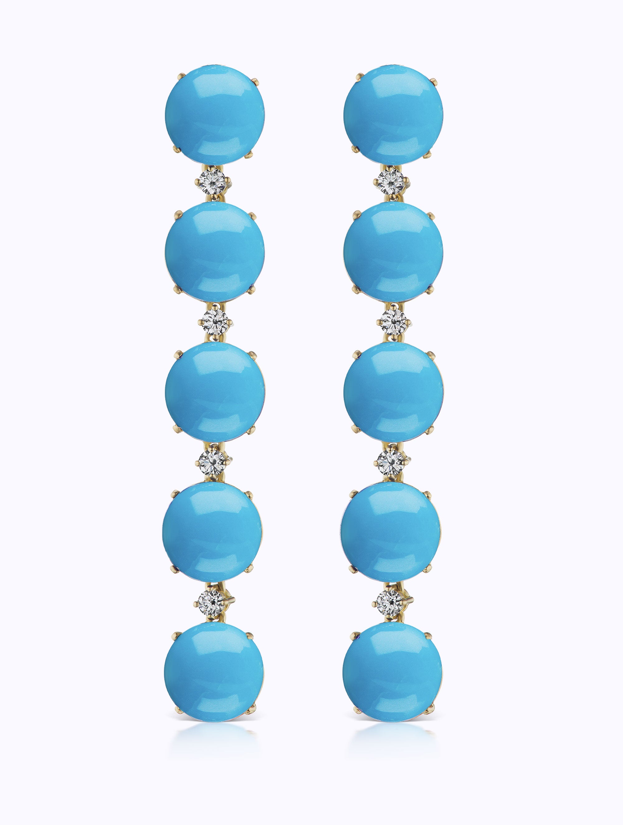 CONFETTI TURQUOISE & DIAMOND DROP EARRINGS