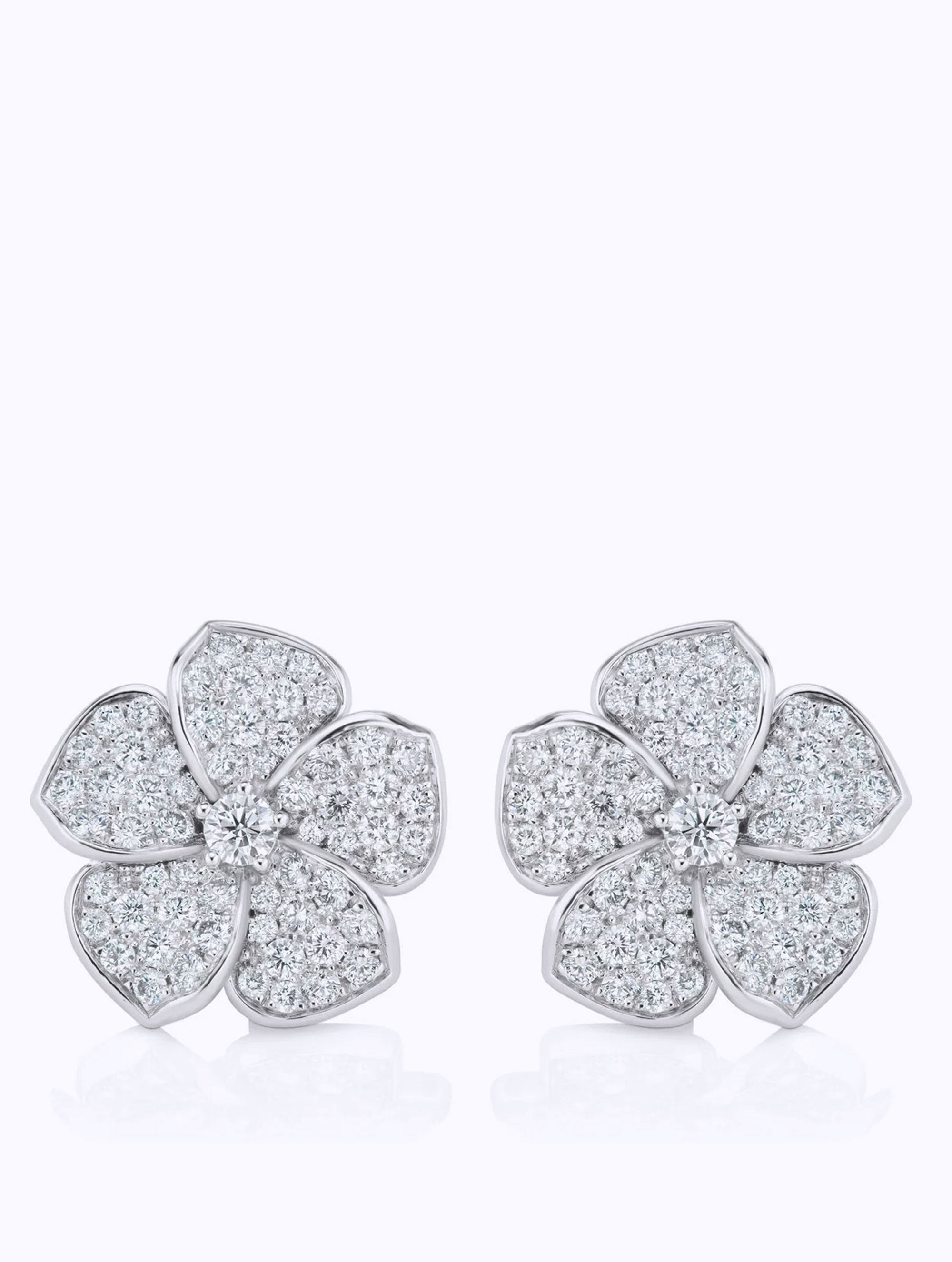 LARGE PLUMERIA DIAMOND EARRINGS