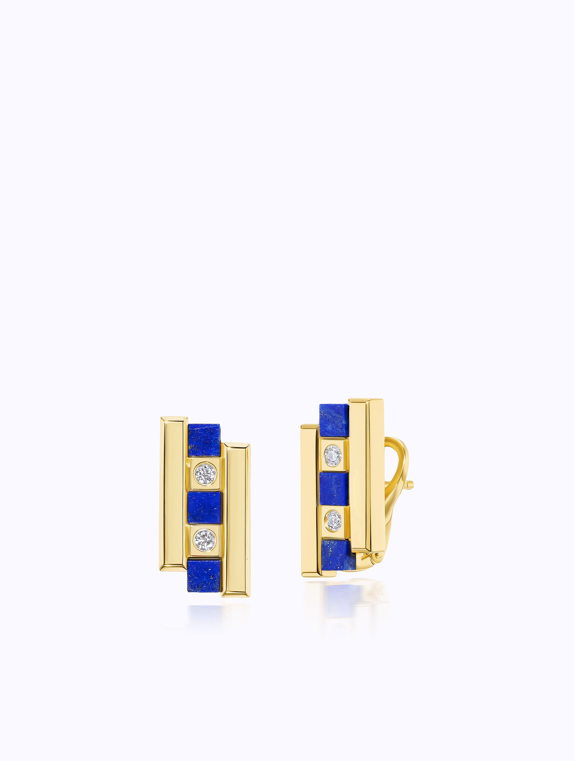 Carousel Lapis & Diamond Earrings