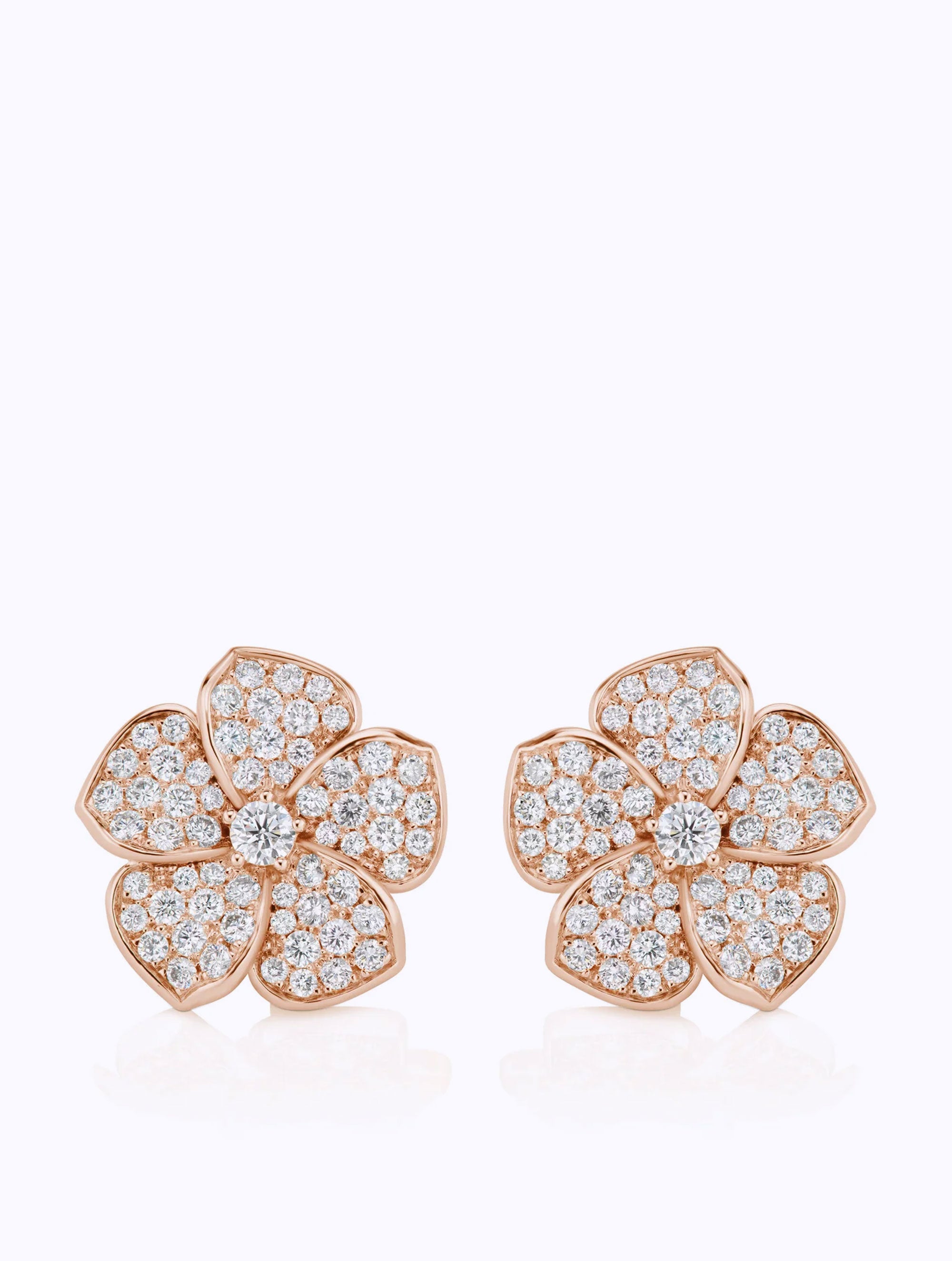 MEDIUM PLUMERIA DIAMOND EARRINGS