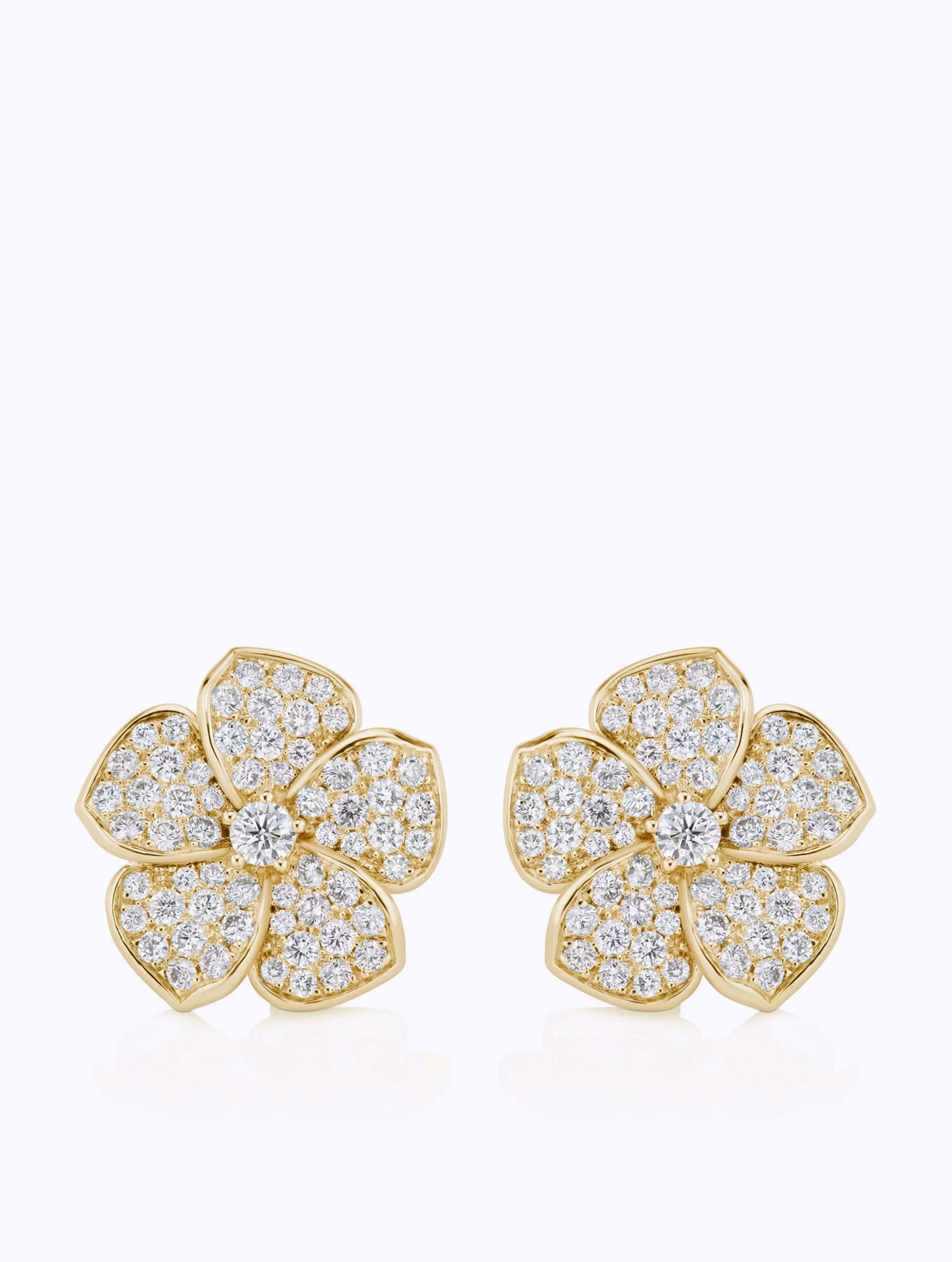 MEDIUM PLUMERIA DIAMOND EARRINGS