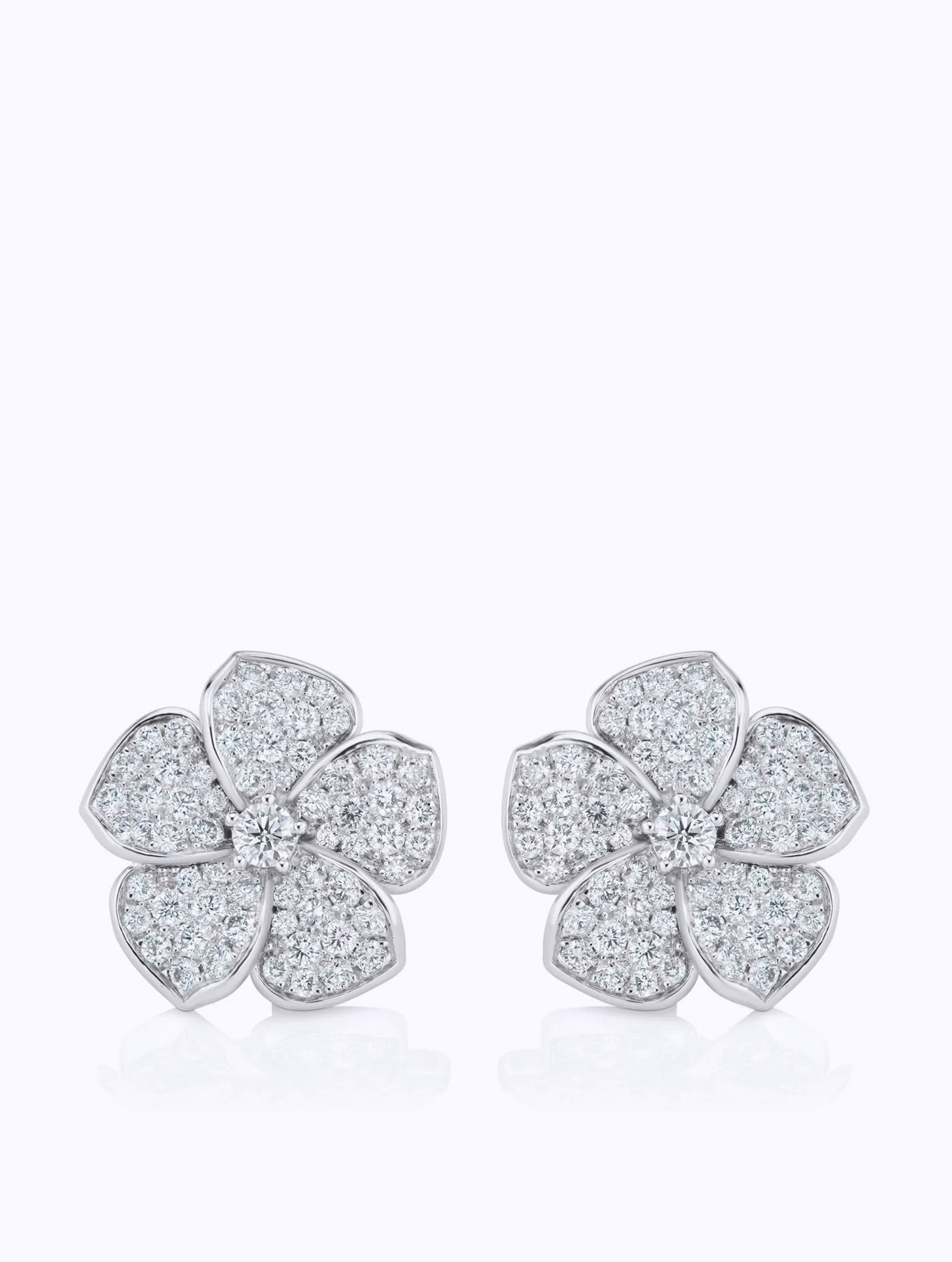 MEDIUM PLUMERIA DIAMOND EARRINGS