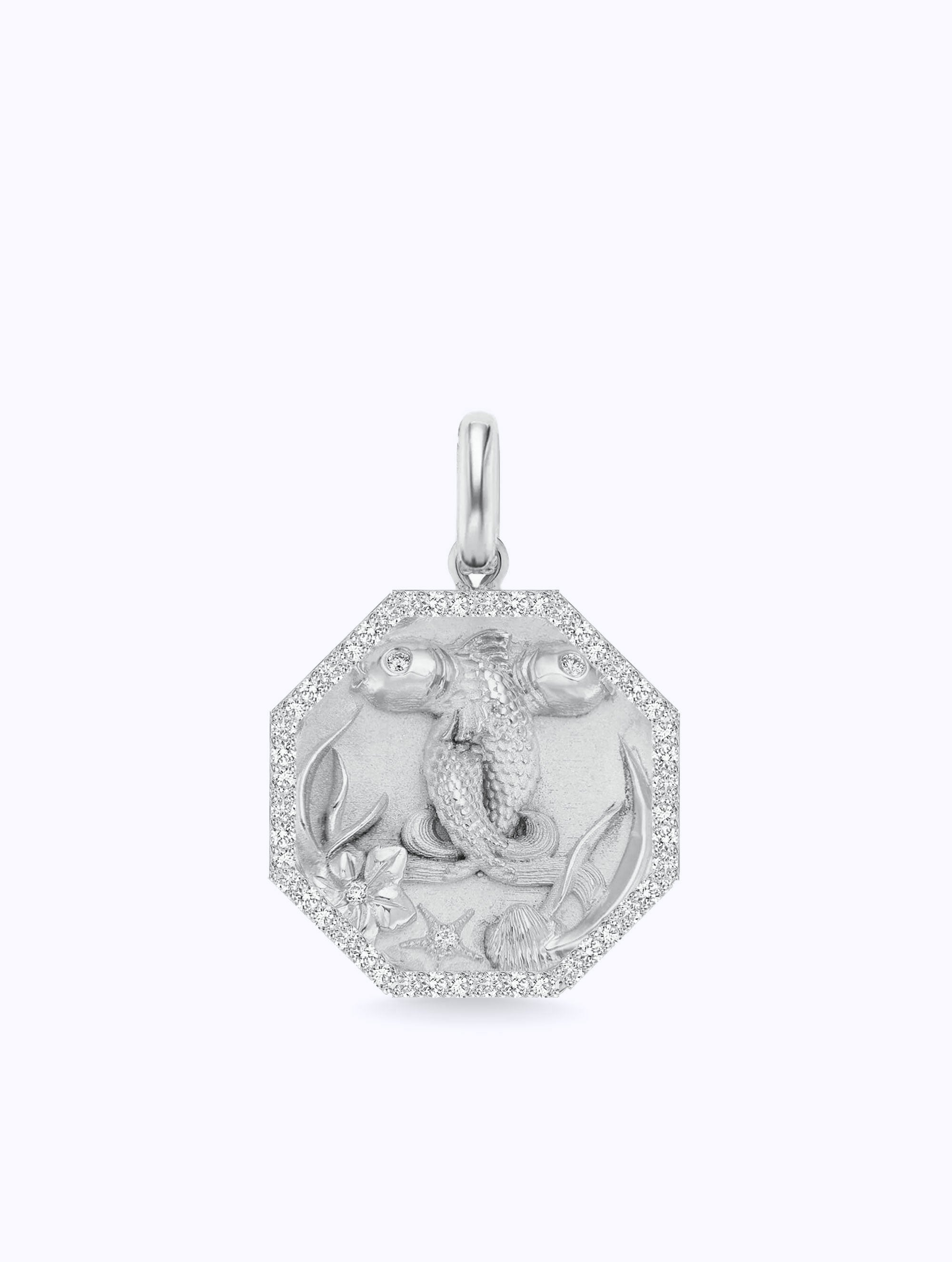 ALL DIAMOND TALISMAN ZODIAC MEDALLION