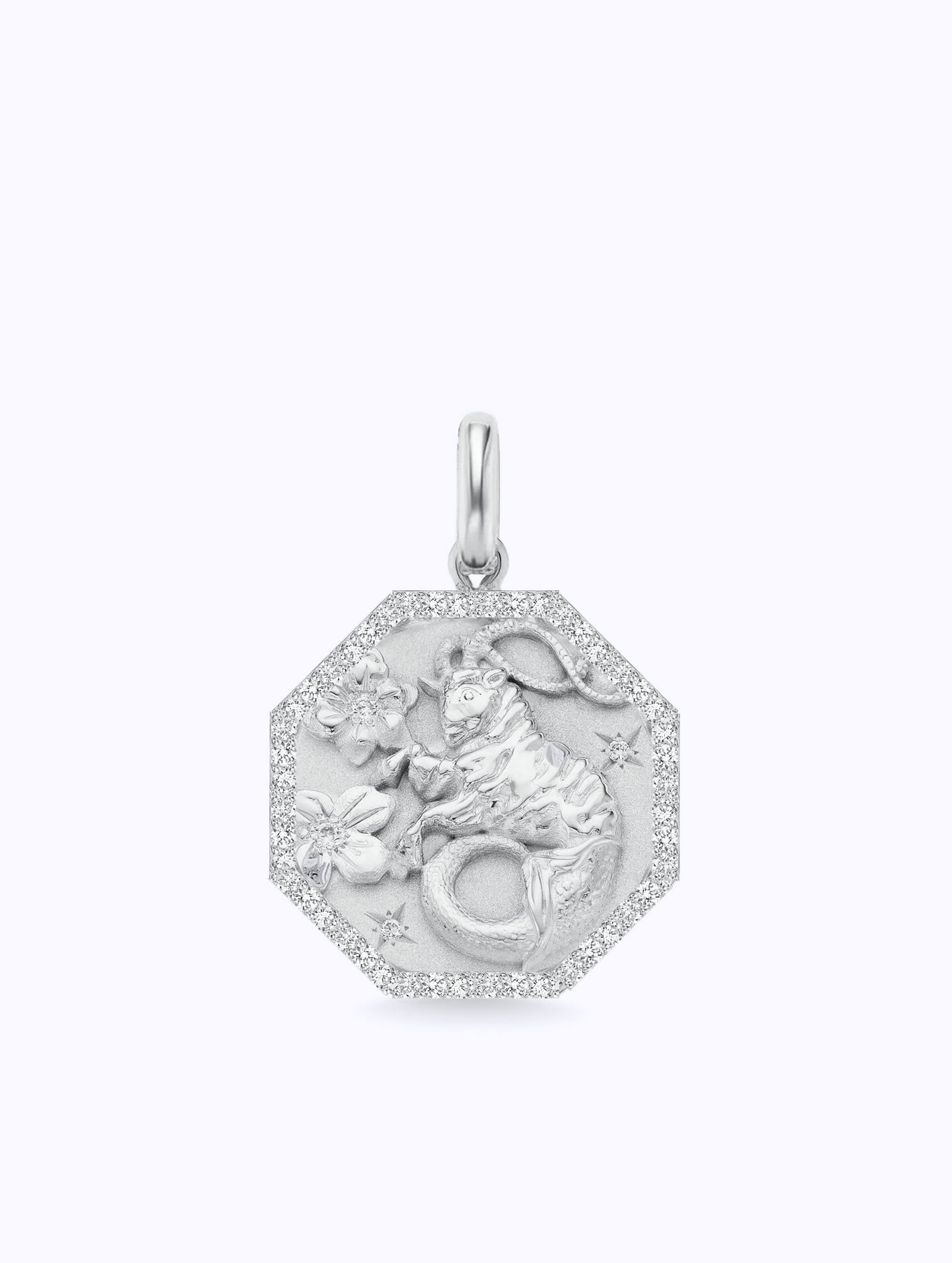 ALL DIAMOND TALISMAN ZODIAC MEDALLION