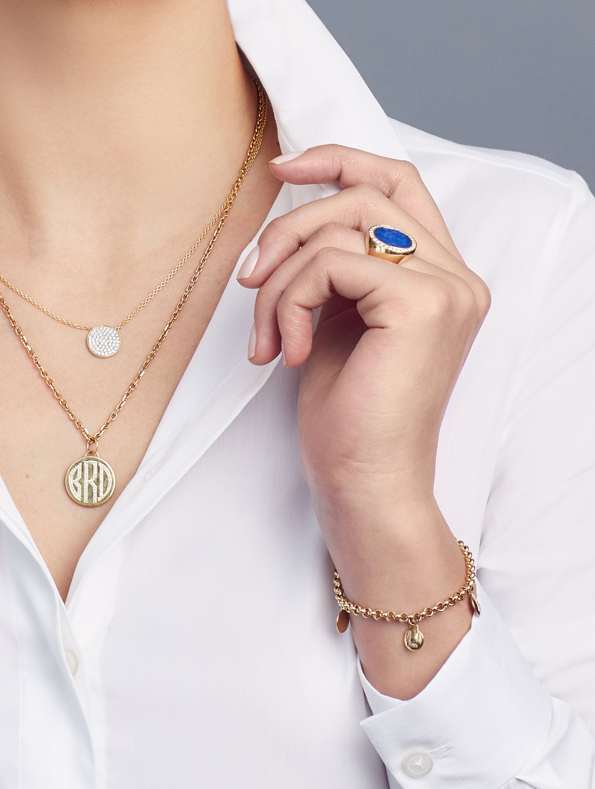 MEMOIR LAPIS & DIAMOND SIGNET RING