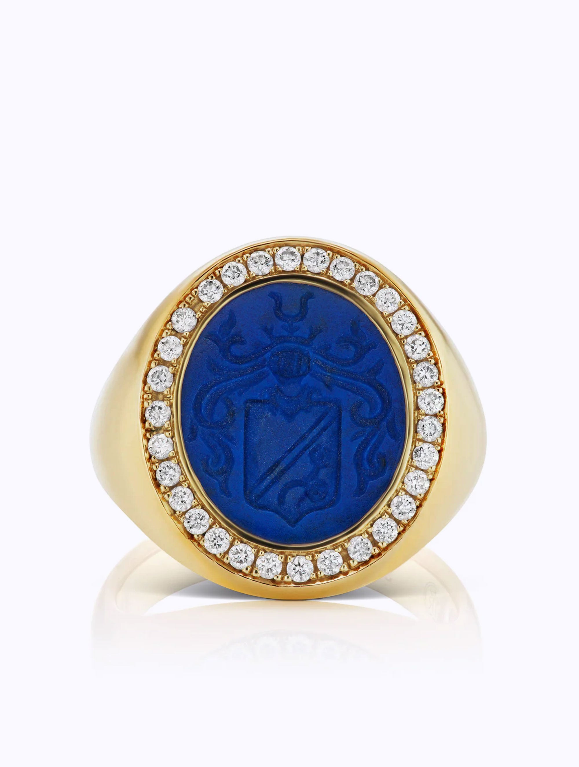 MEMOIR LAPIS & DIAMOND SIGNET RING