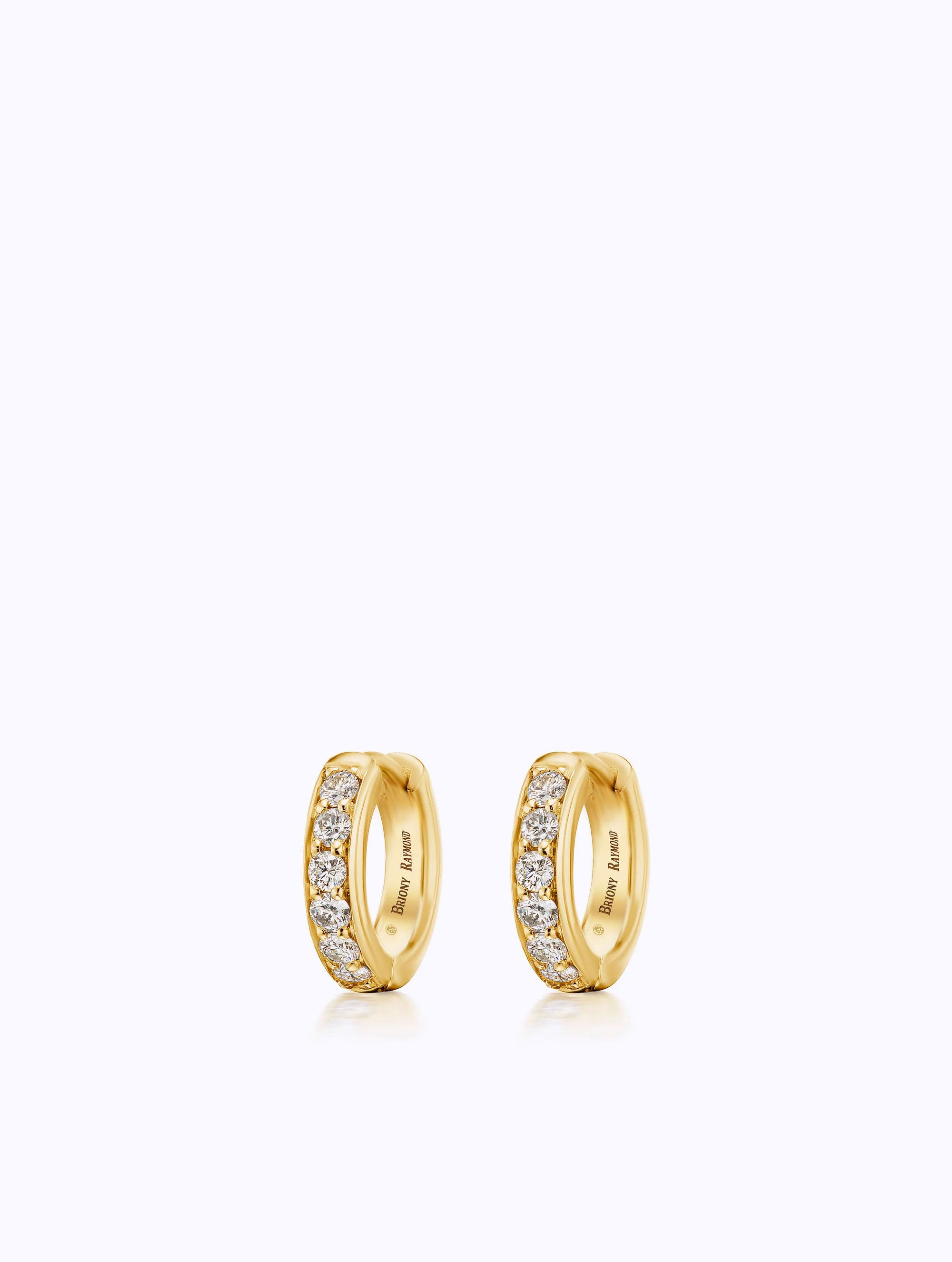 MINI ATHENA DIAMOND HUGGIE HOOP EARRINGS