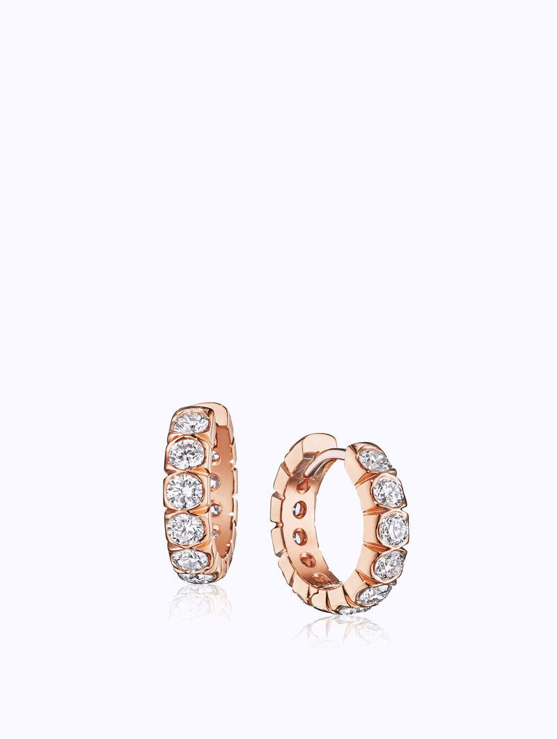 MINI AURA DIAMOND HUGGIE HOOP EARRINGS