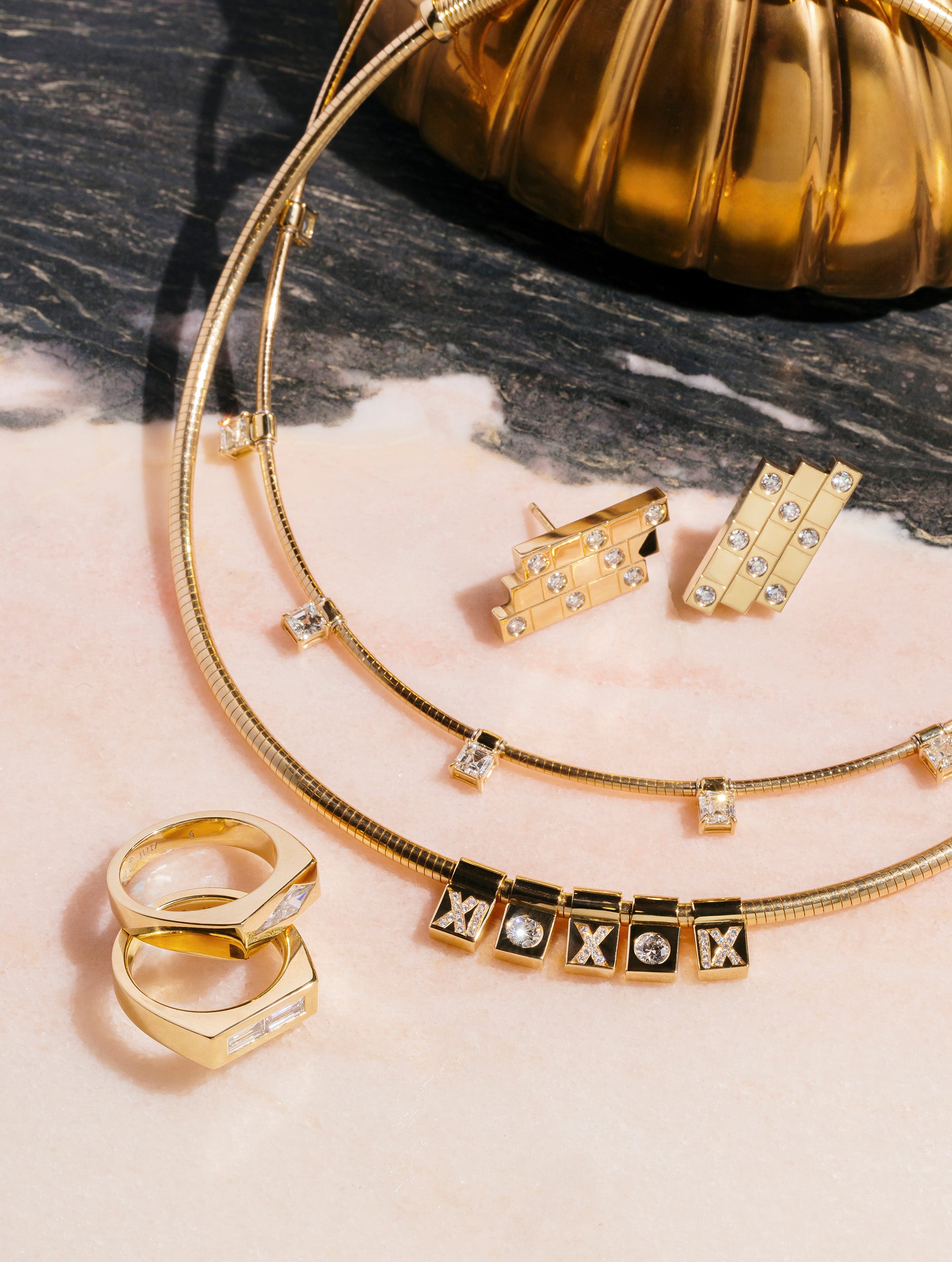Carousel Diamond Roman Numeral Charm